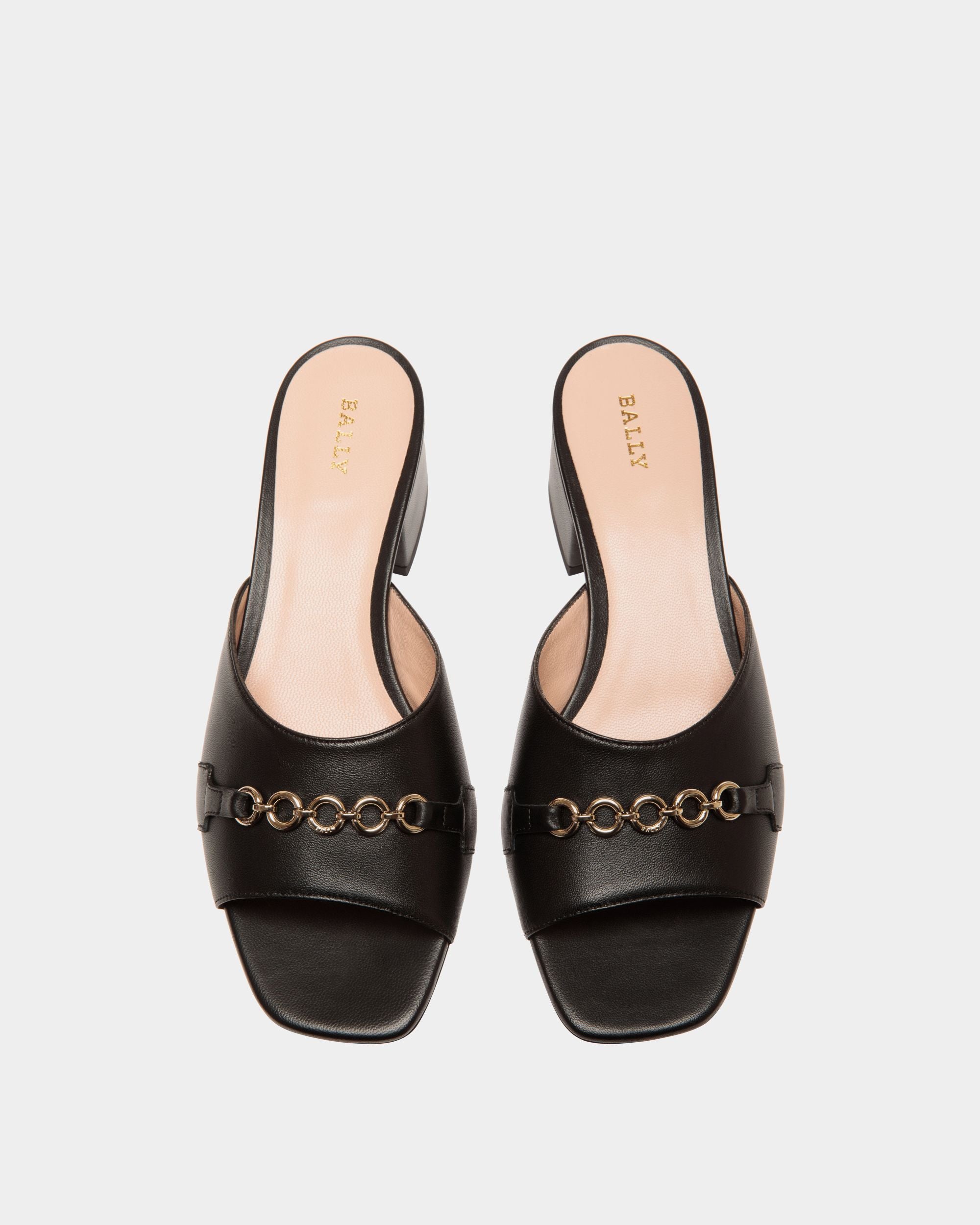 Sandals In Black Leather - Women's - Bally - 04