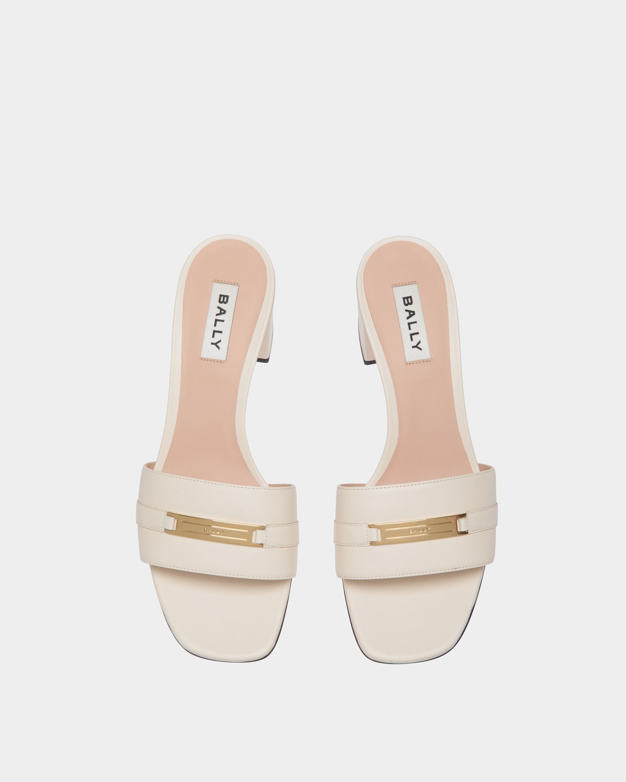 Deco Sandal in White Leather - Women's - Bally - 05