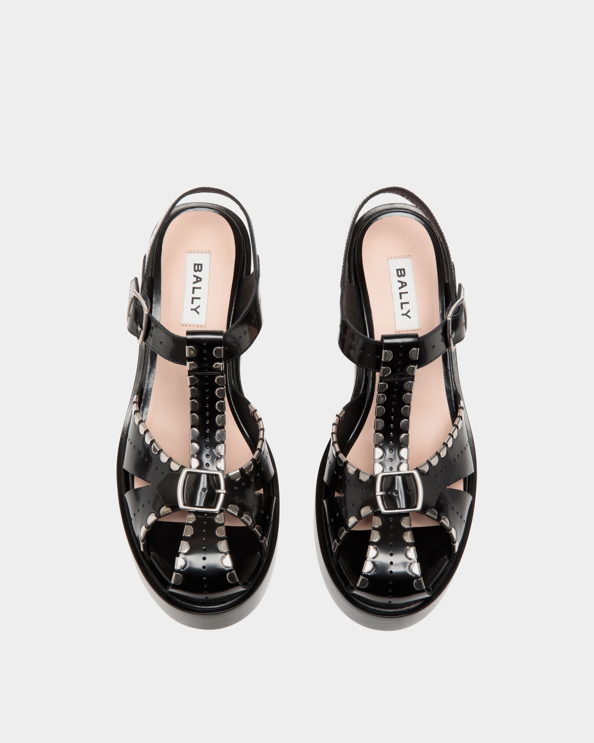 Peggy Gut Sandal in Black Leather - Women's - Bally - 04