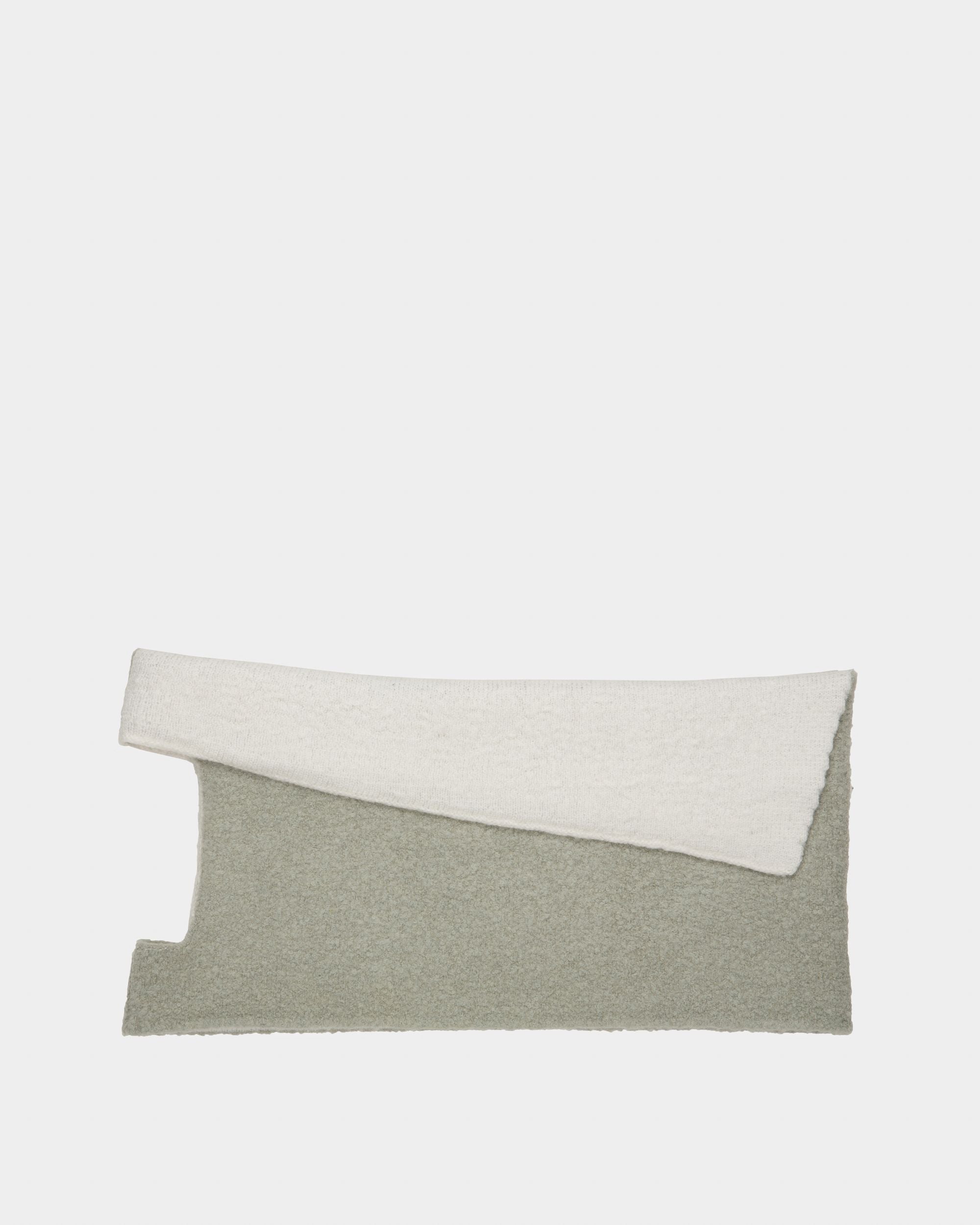 Wool Mix Scarf In Grey And Bone - Women's - Bally - 01