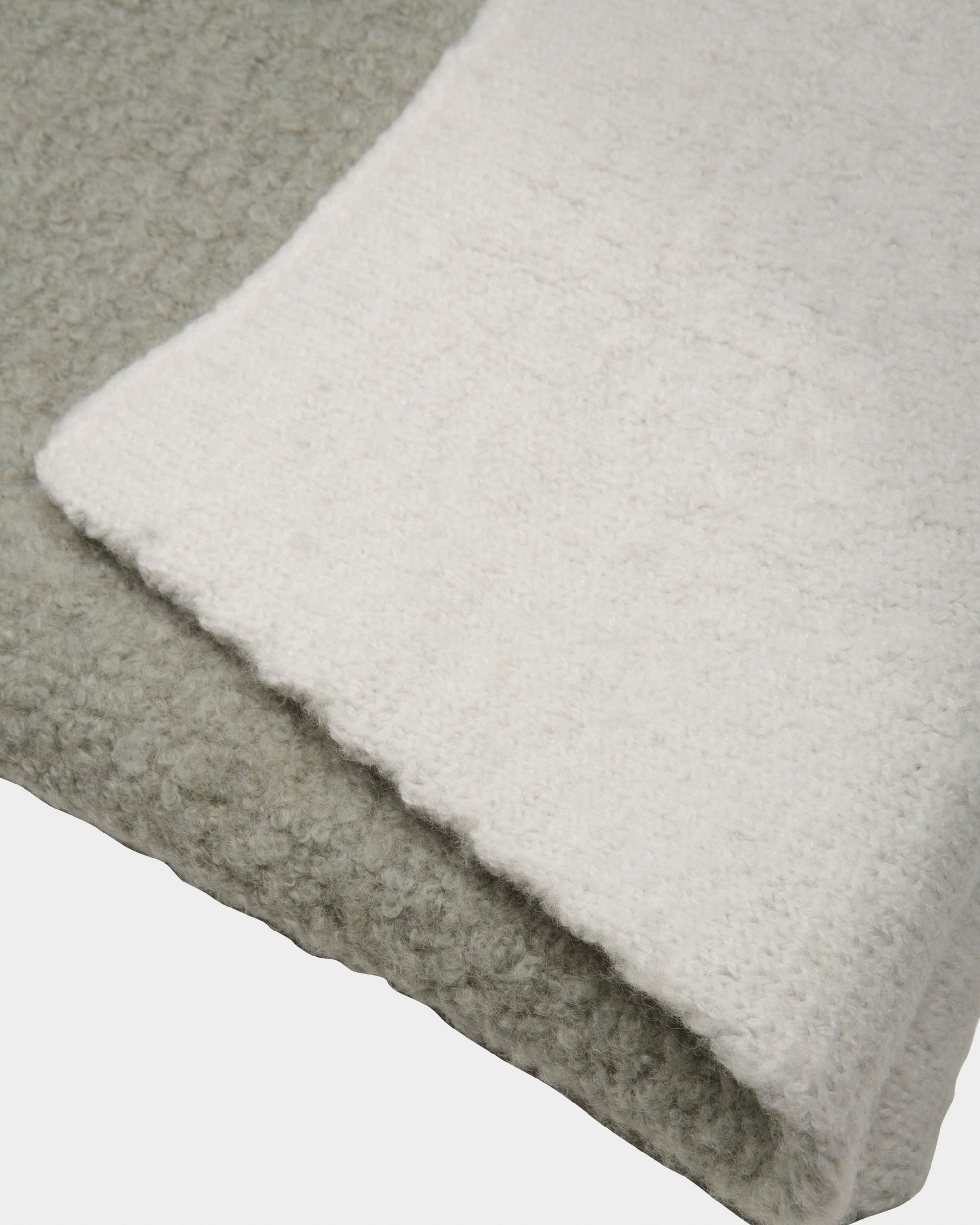 Wool Mix Scarf In Grey And Bone - Women's - Bally - 05