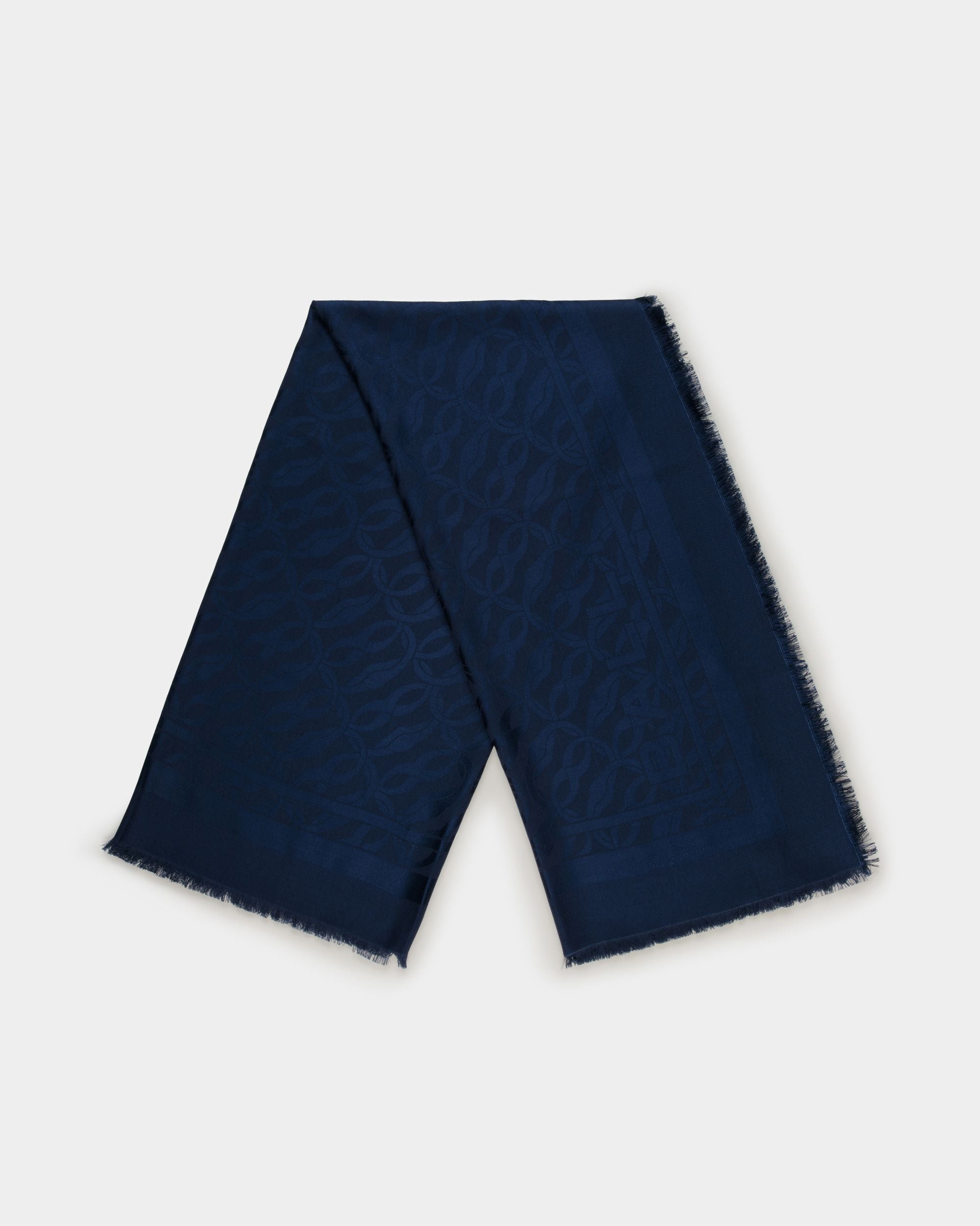 Scarf Scarf In Blue Silk - Women's - Bally - 01