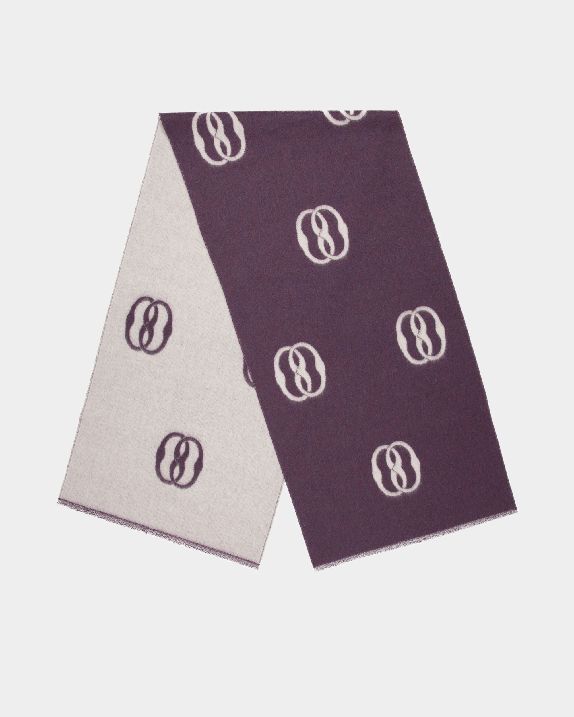 Emblem Scarf In Orchid And Dusty White Fabric - Women's - Bally - 01
