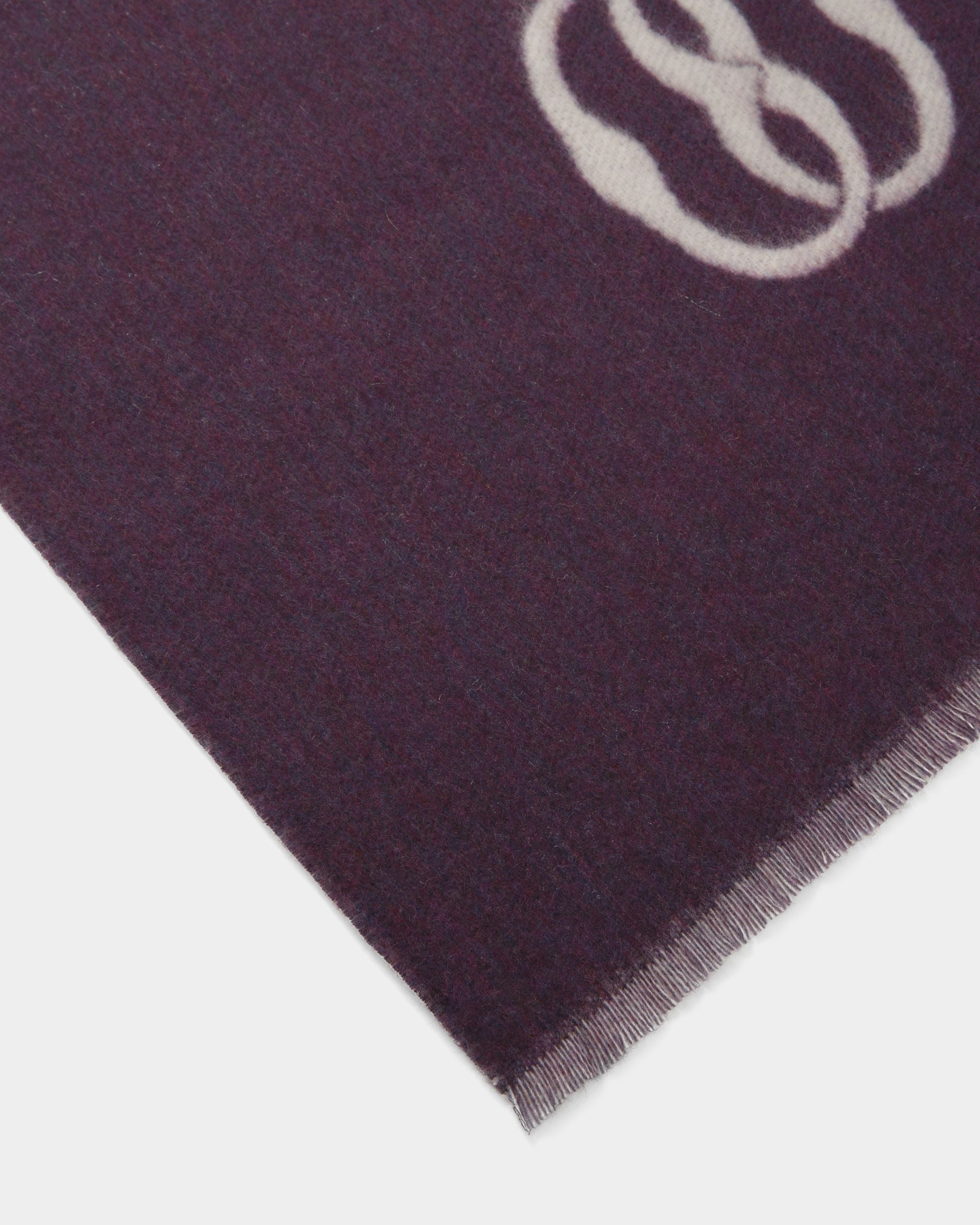 Emblem Scarf In Orchid And Dusty White Fabric - Women's - Bally - 03