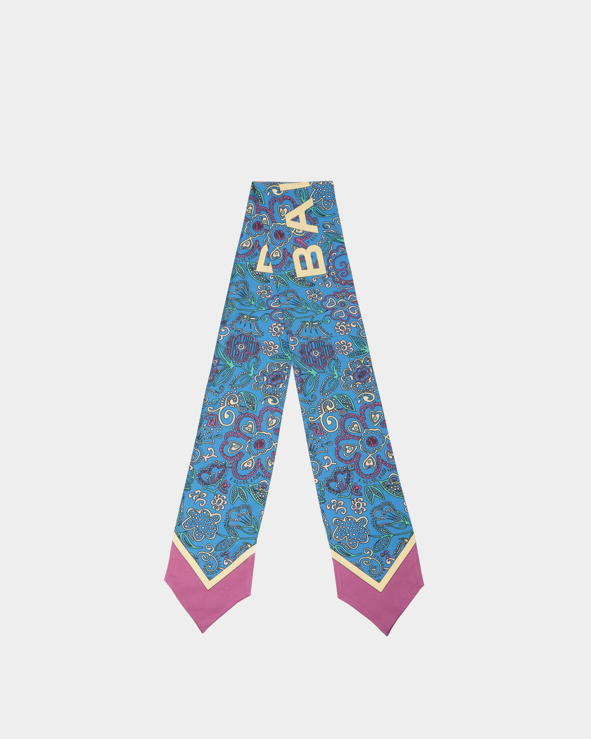 Kerchief in Blue Printed Silk - Women's - Bally - 01