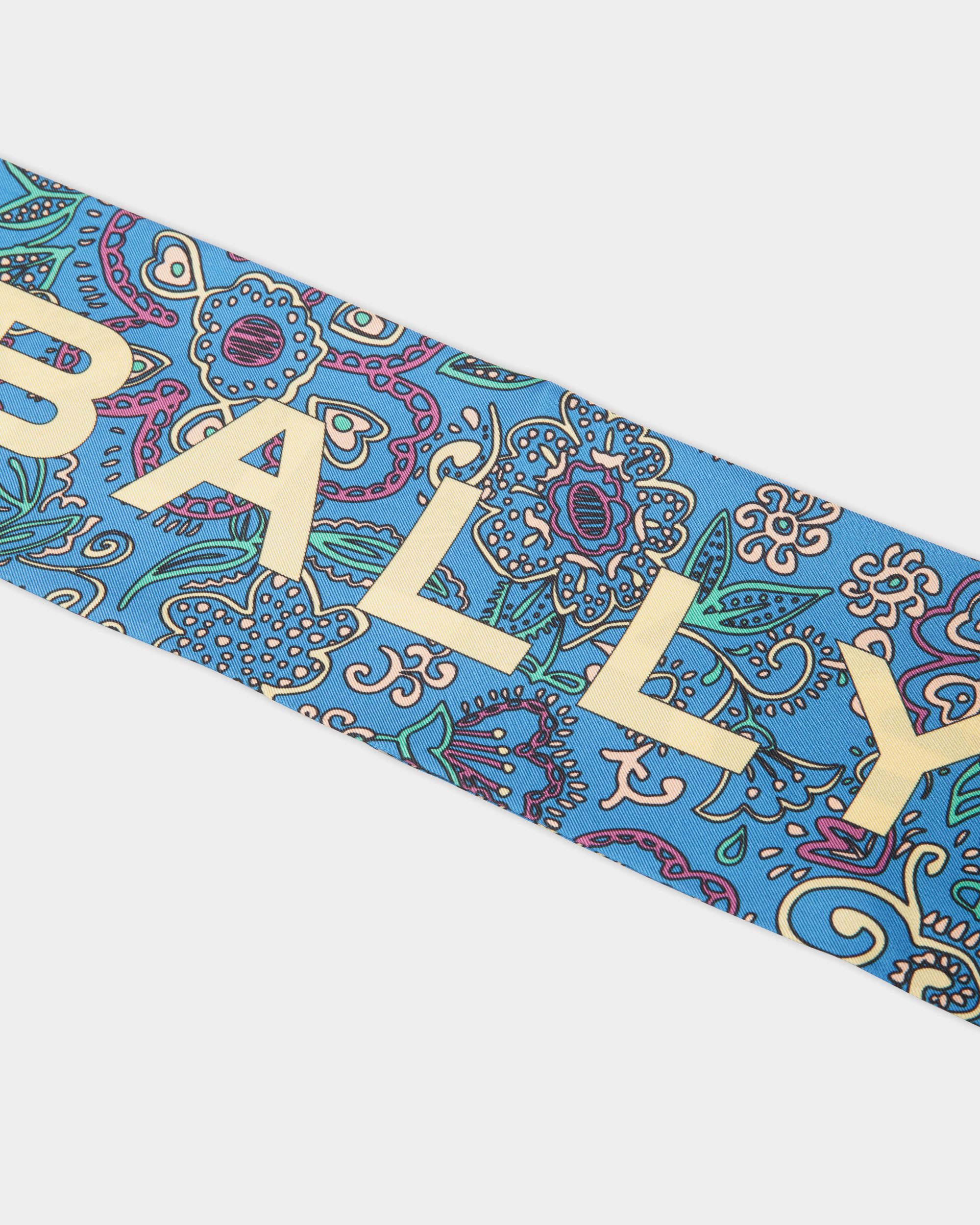 Kerchief in Blue Printed Silk - Women's - Bally - 02