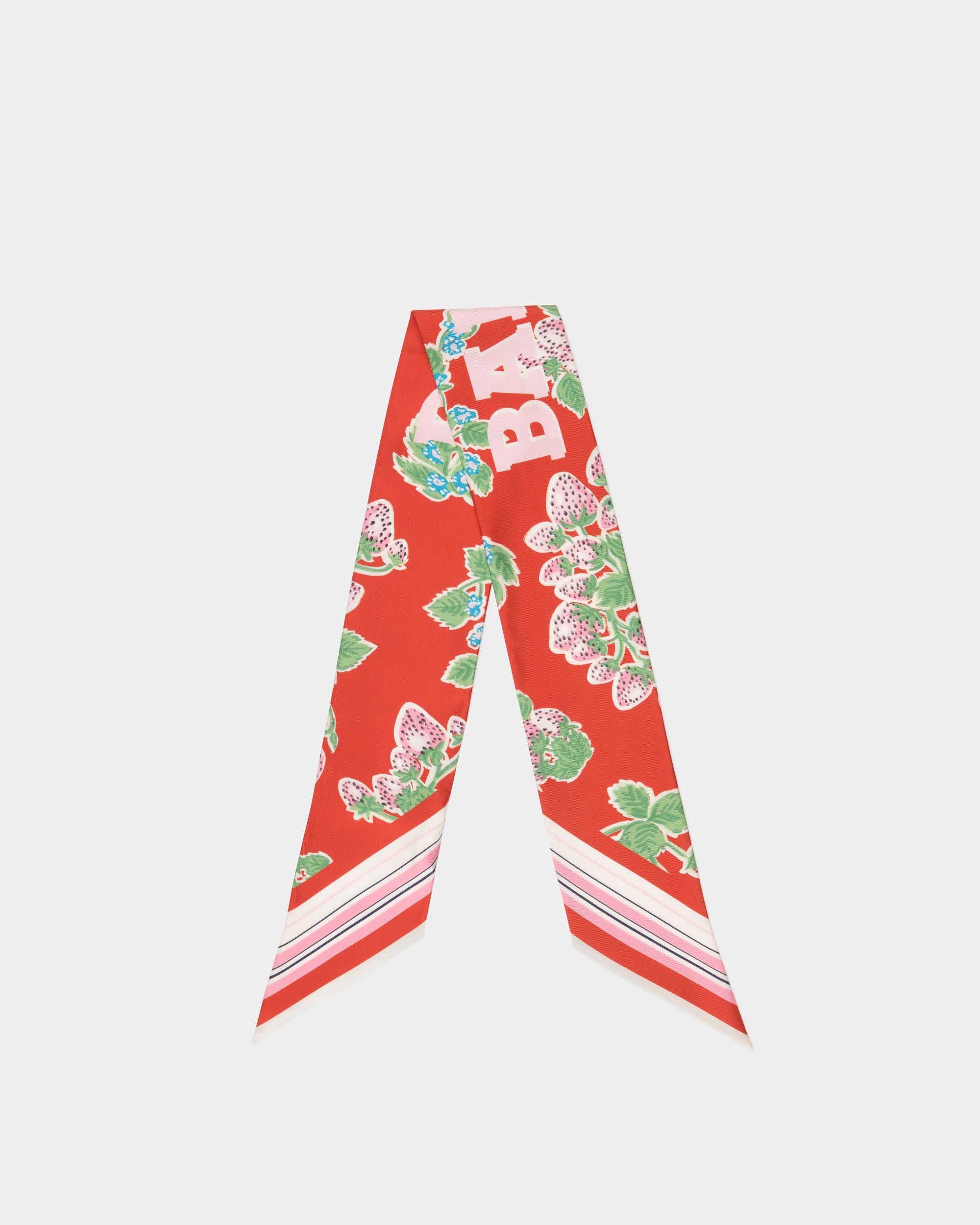 Neck Bow in Strawberry Print Silk - Women's - Bally - 01