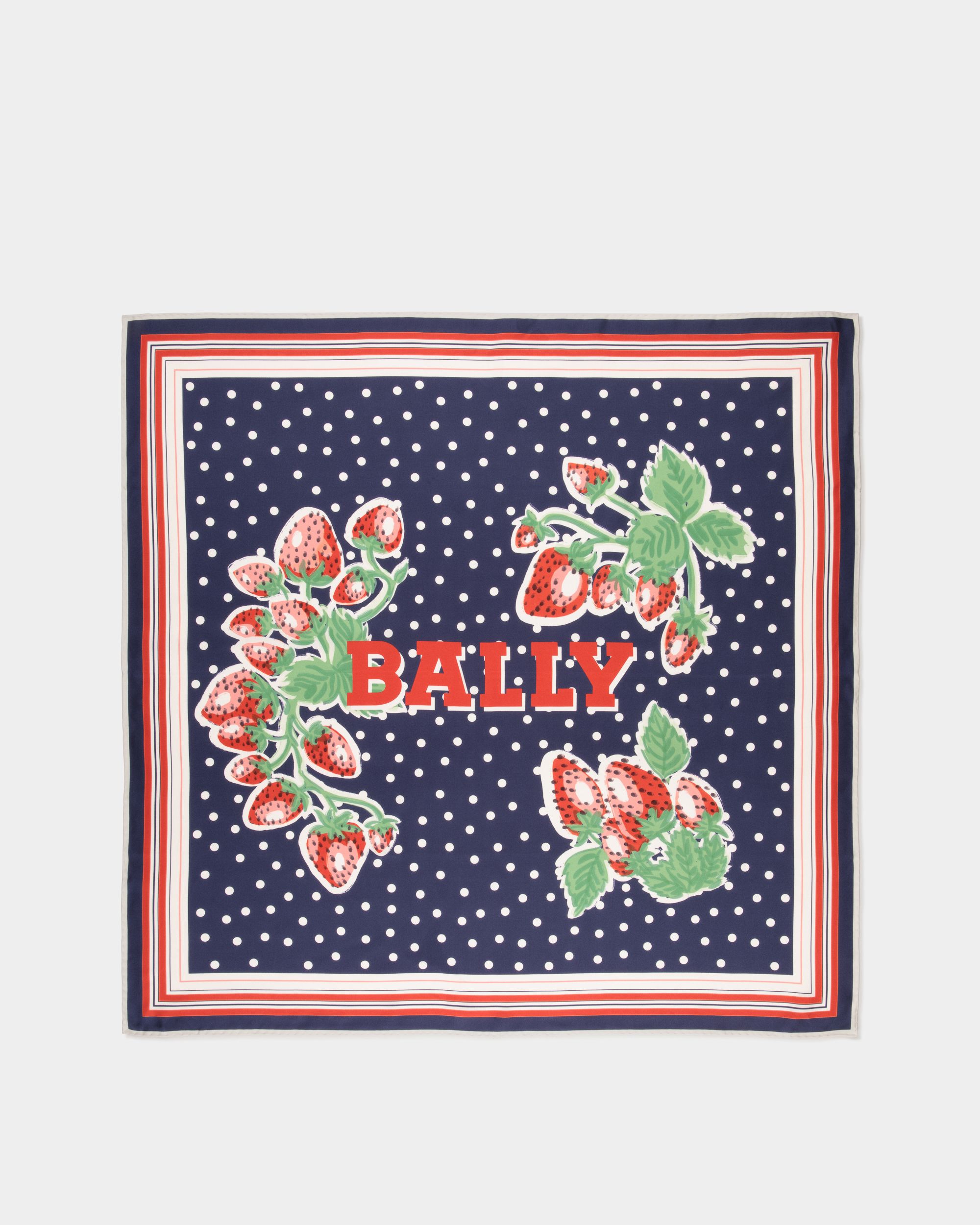 Foulard in Strawberry Print Silk - Women's - Bally - 01