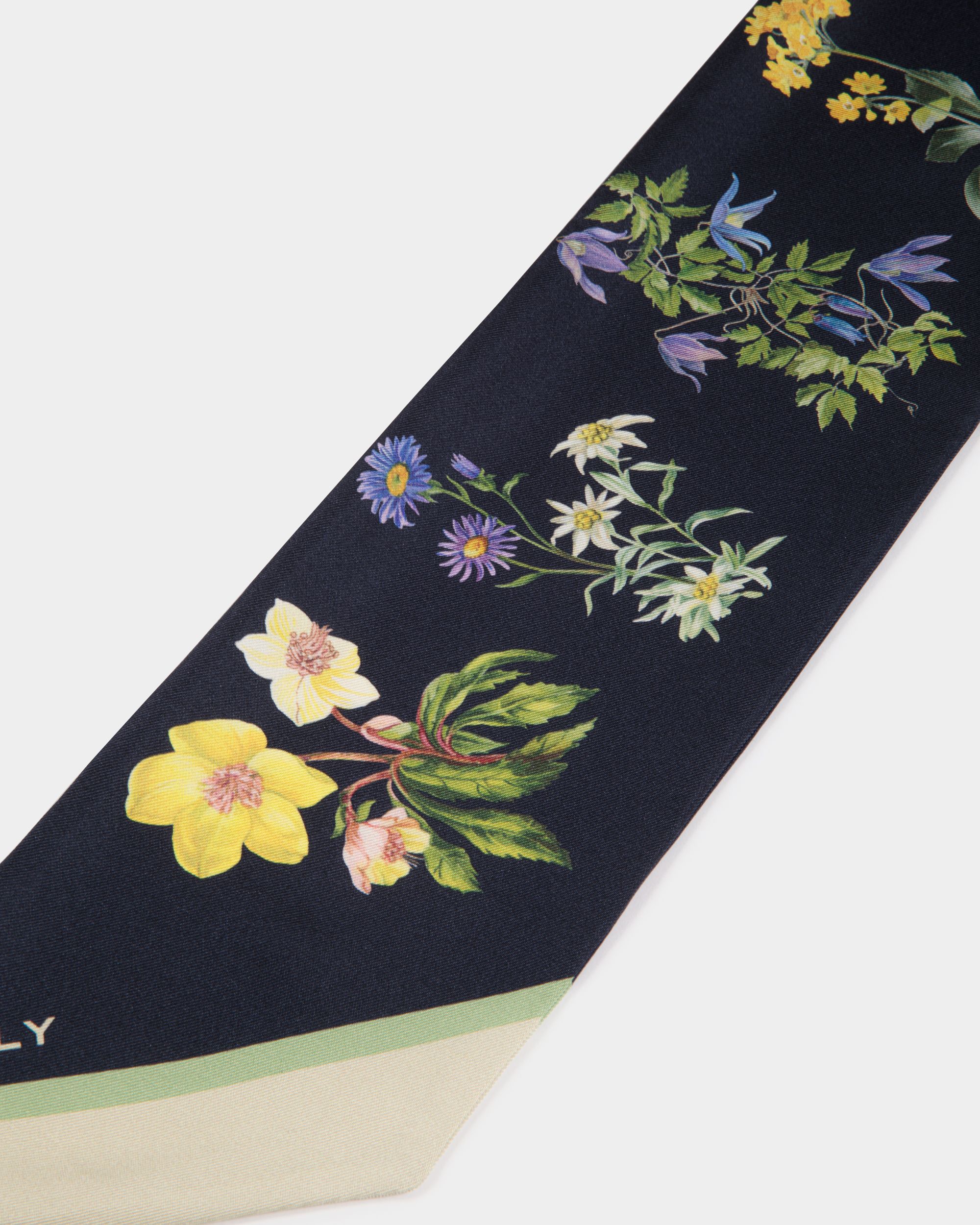 Neck Bow In Mountain Flower Print Silk - Women's - Bally - 02
