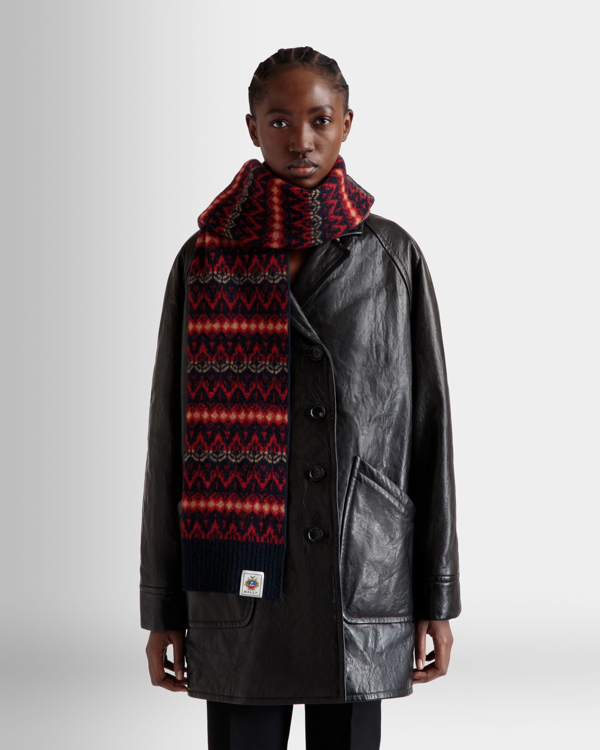 Scarf In Multicolor Wool - Women's - Bally - 02