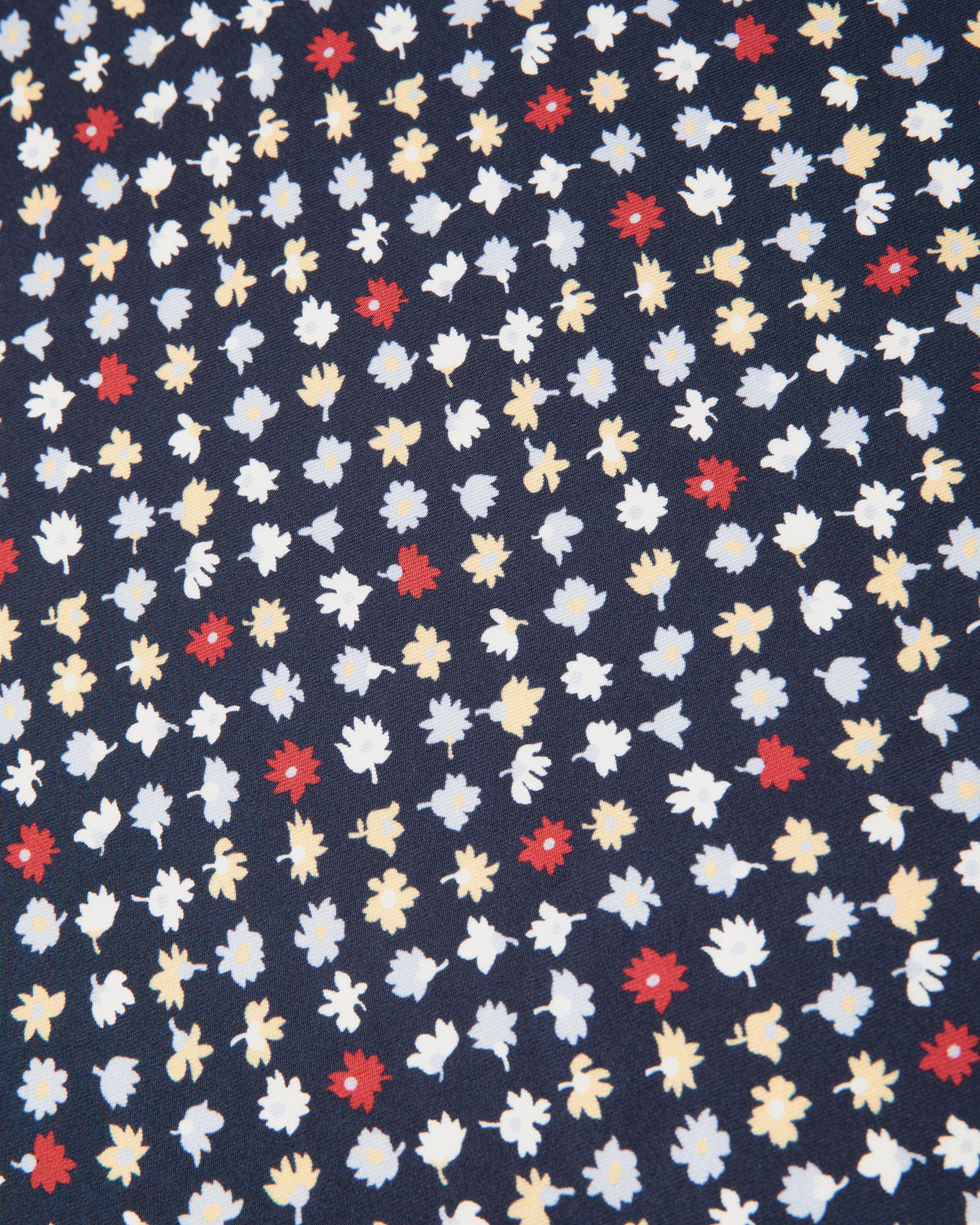 Silk Scarf with Microflowers in Navy Blue - Women's - Bally - 03