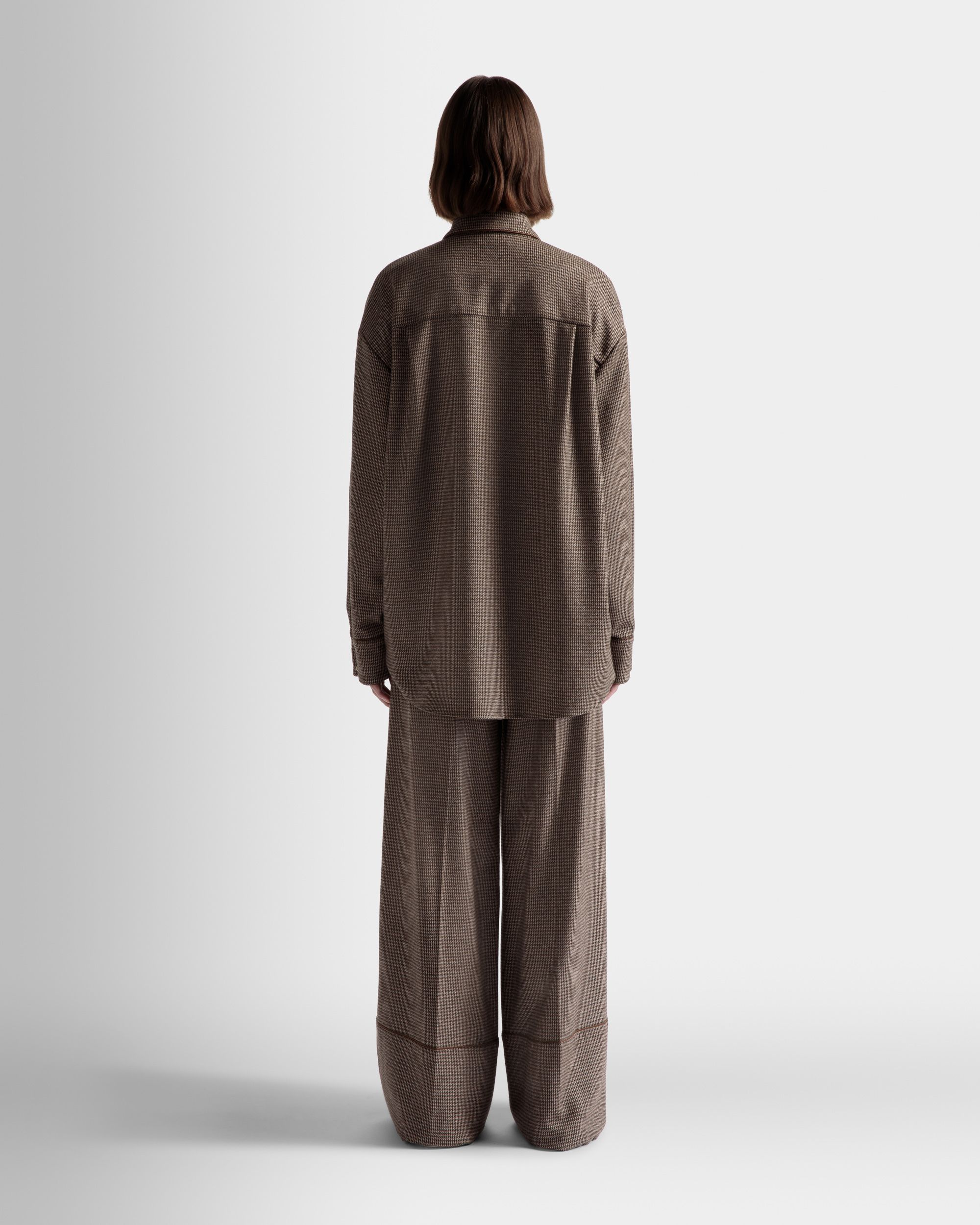 Dogtooth Shirt In Desert Wool - Women's - Bally - 06