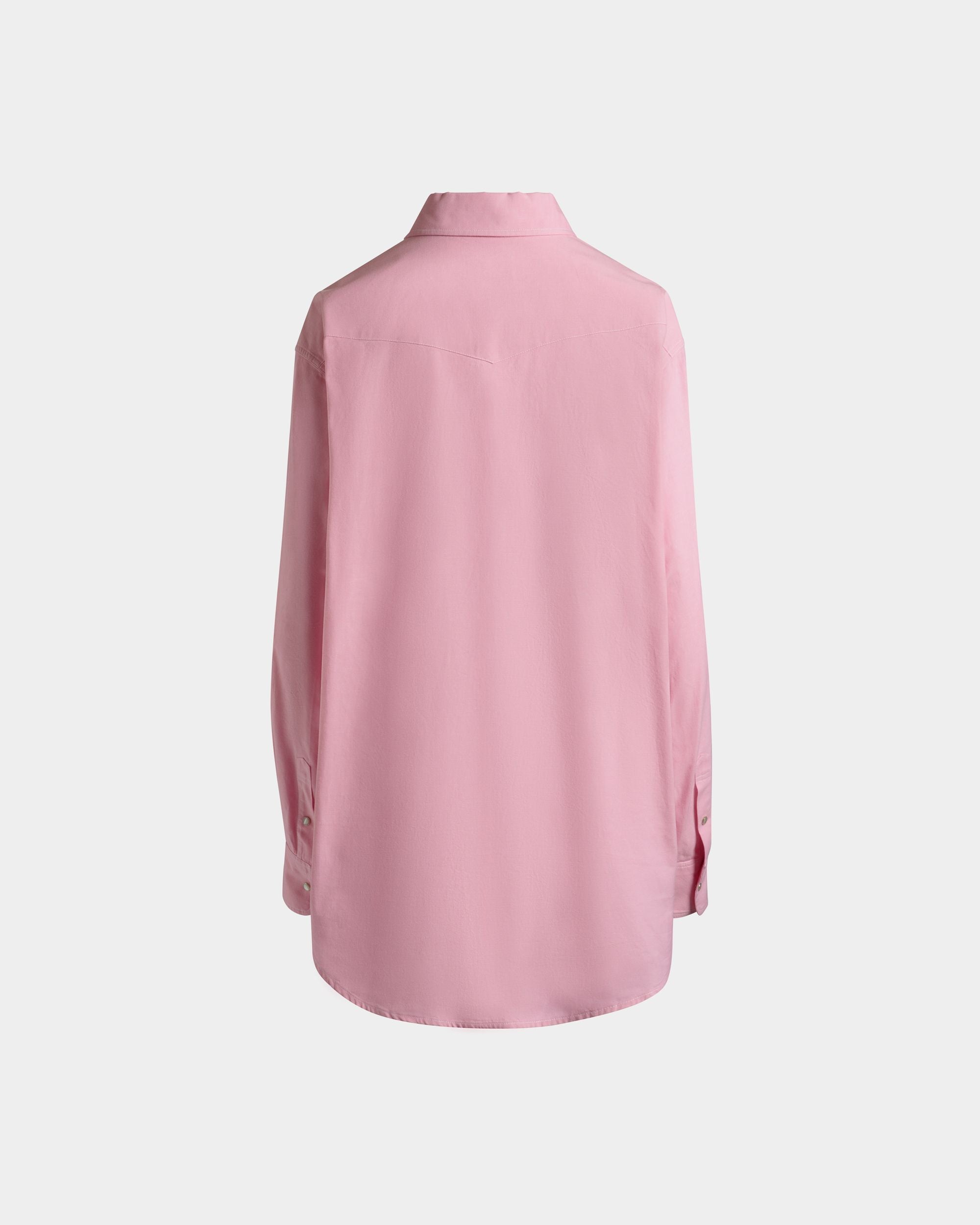 Oversized Shirt in Pink Cotton - Women's - Bally - 03
