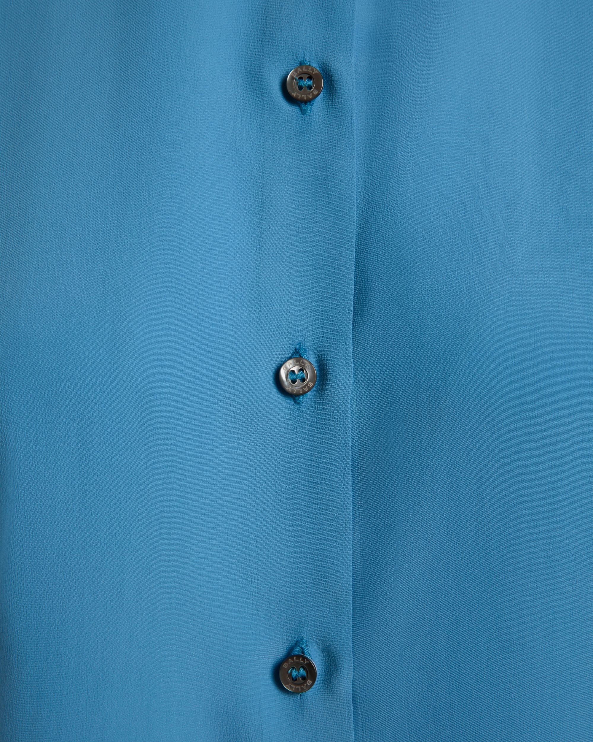 Shirt in Medium Blue Crepe de Chine - Women's - Bally - 04