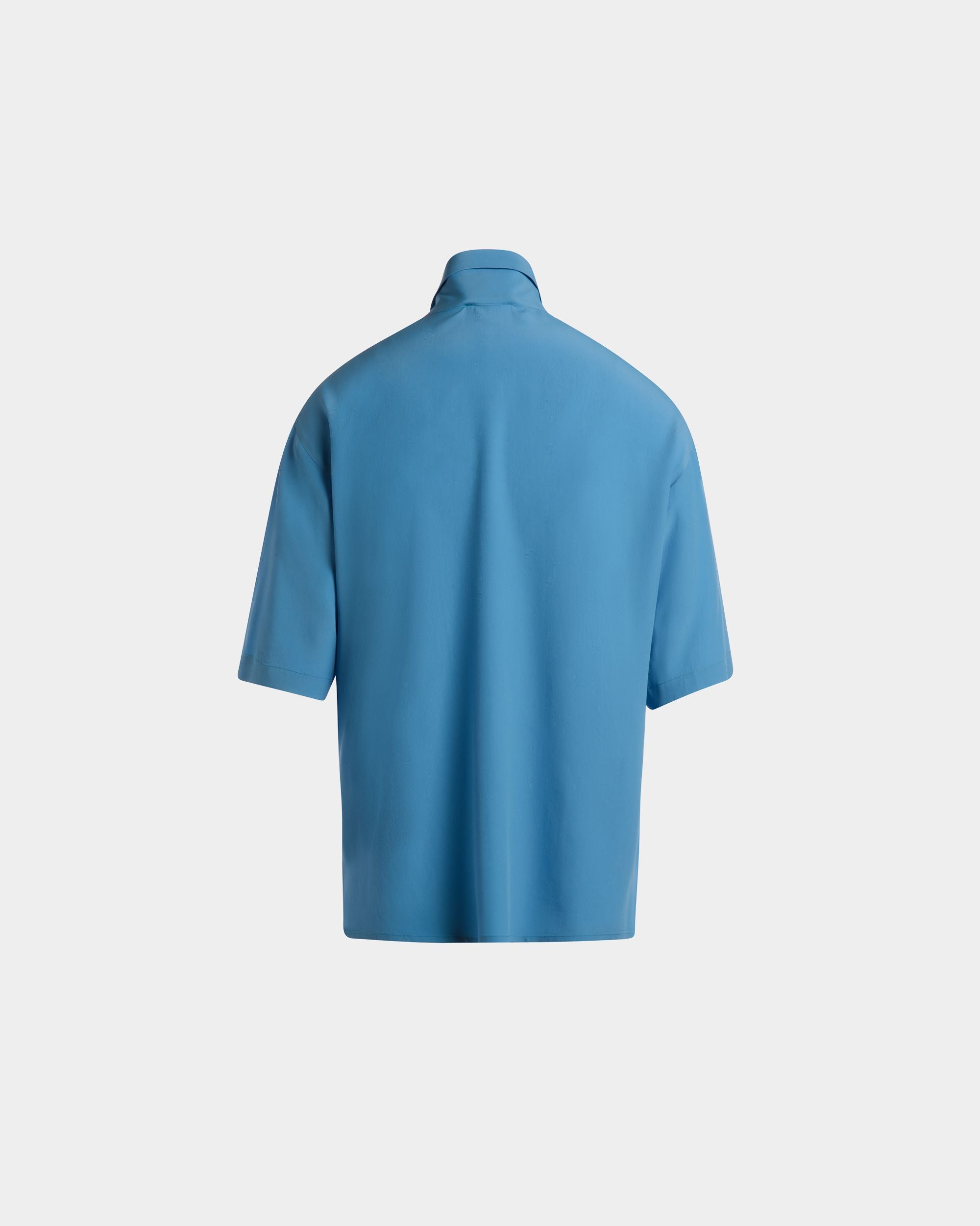 Shirt in Medium Blue Crepe de Chine - Women's - Bally - 07