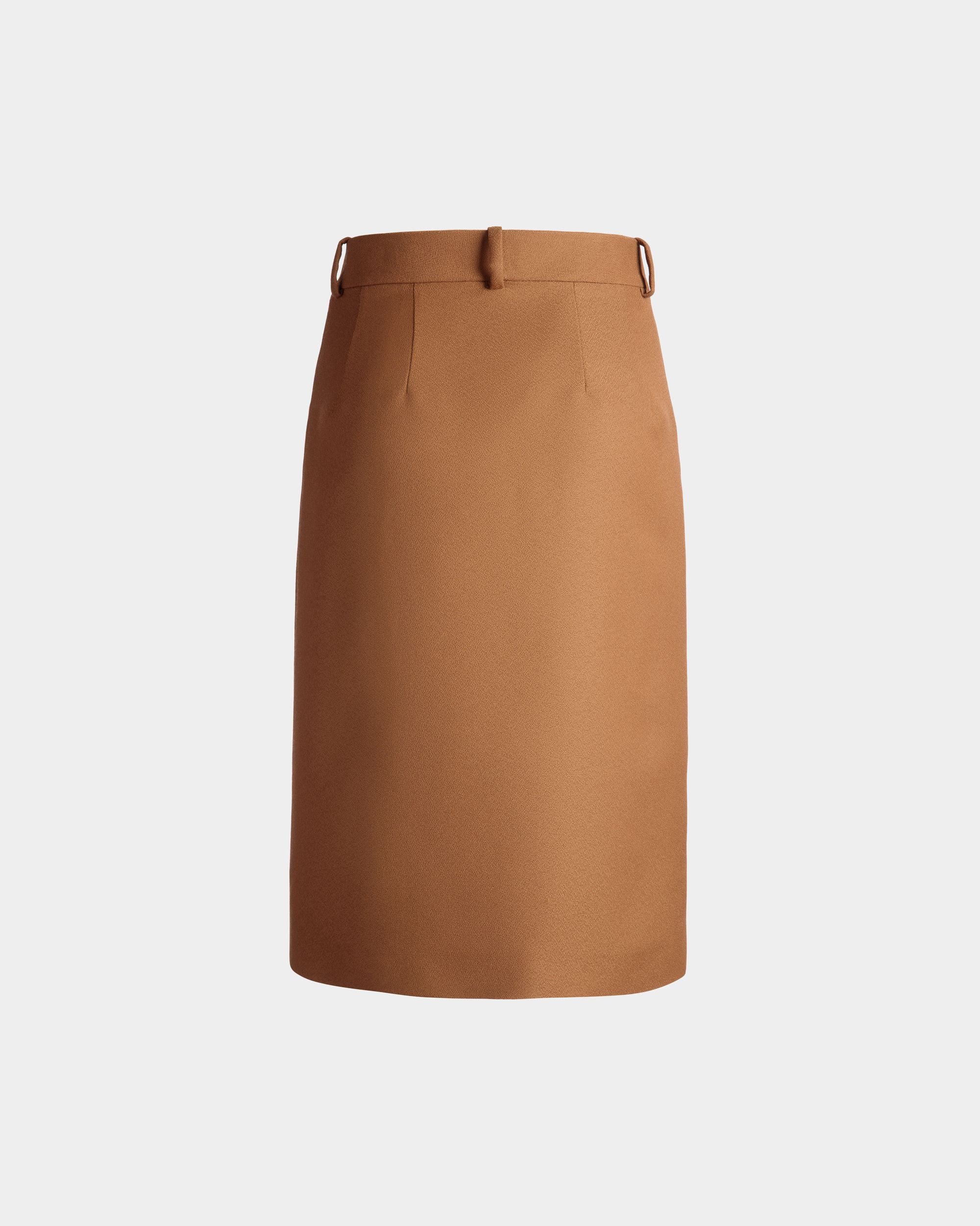 Brown Midi Skirt in a Wool Blend - Women's - Bally - 07