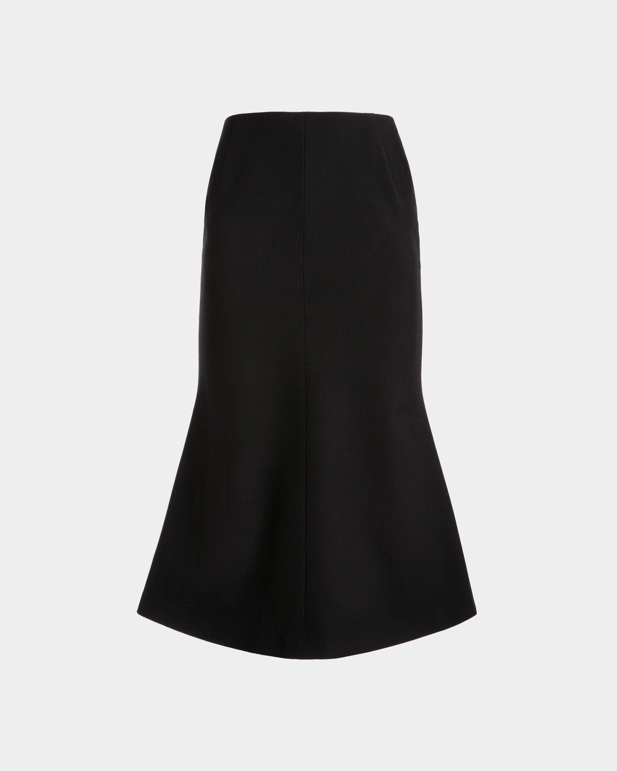 Midi Skirt In Black Wool Blend - Women's - Bally - 01