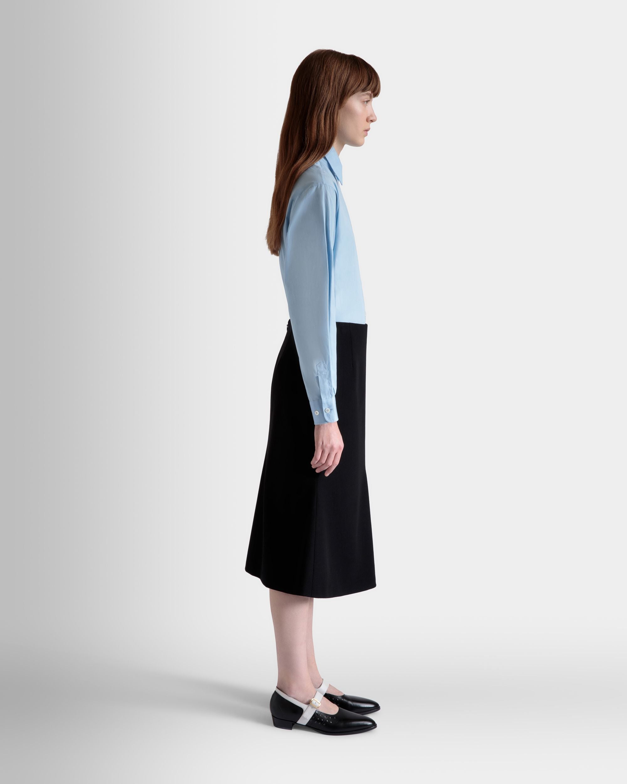 Midi Skirt In Black Wool Blend - Women's - Bally - 05