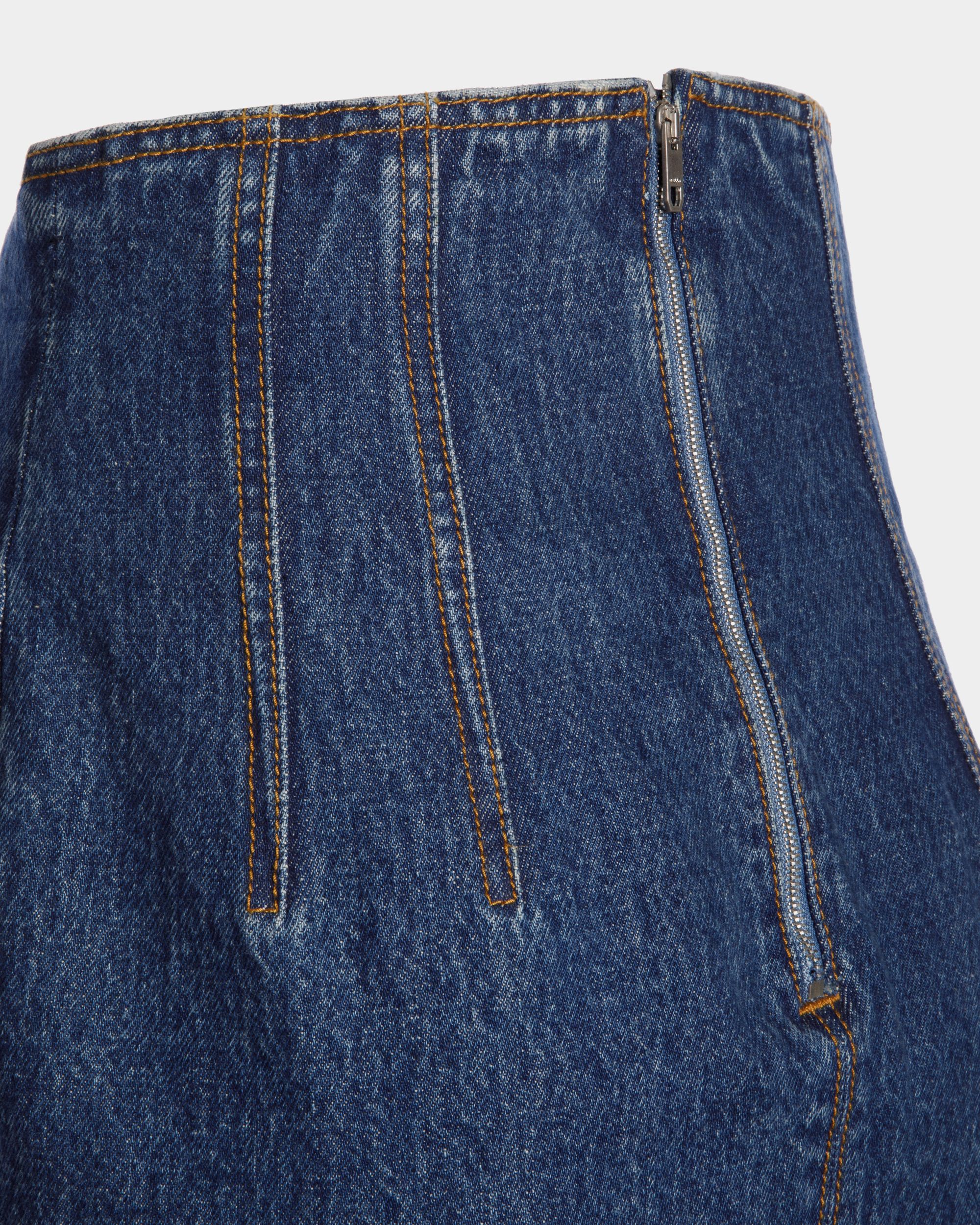 Long Skirt In Medium Blue Cotton - Women's - Bally - 04