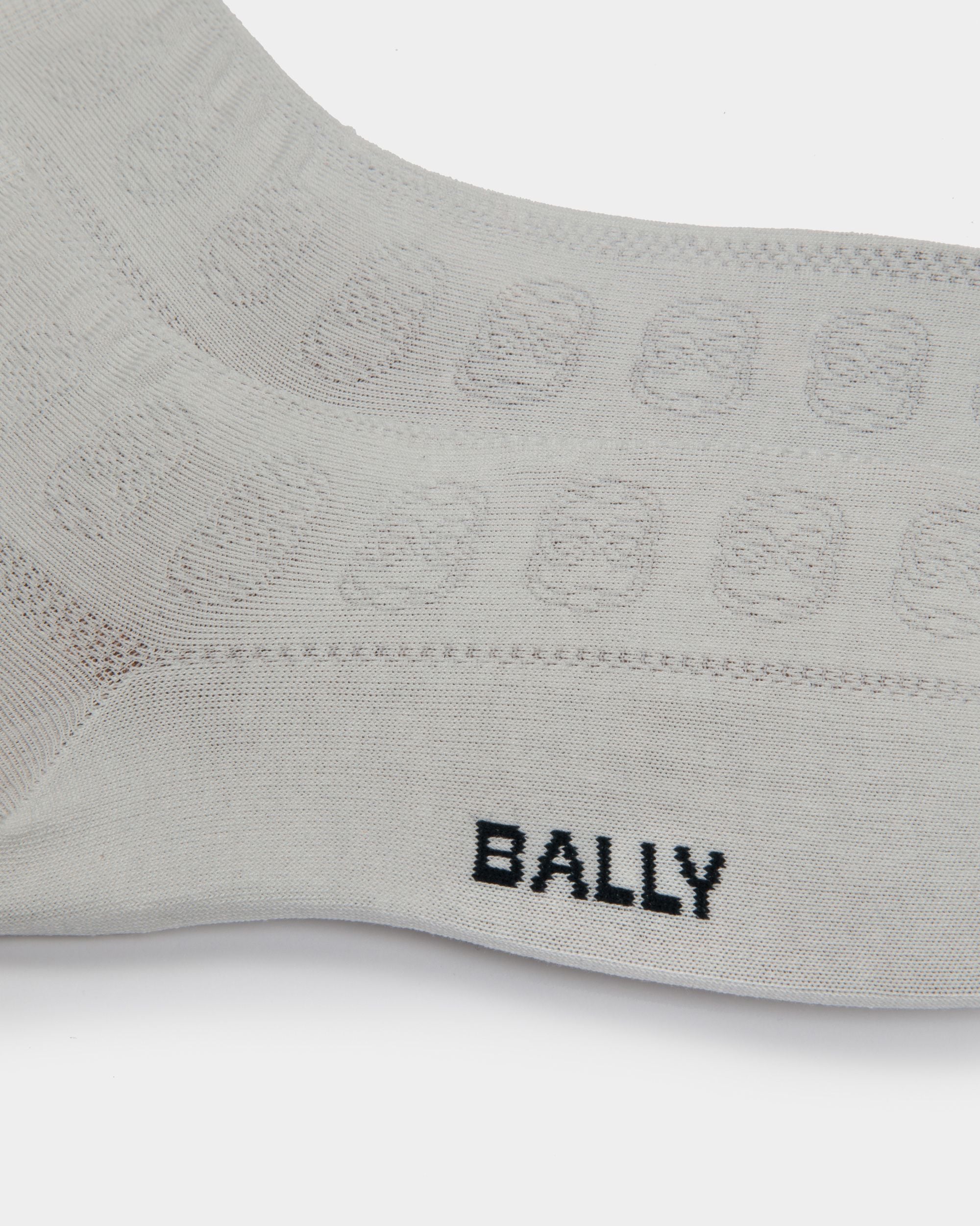 Logo Socks In Beige Cotton - Women's - Bally - 02