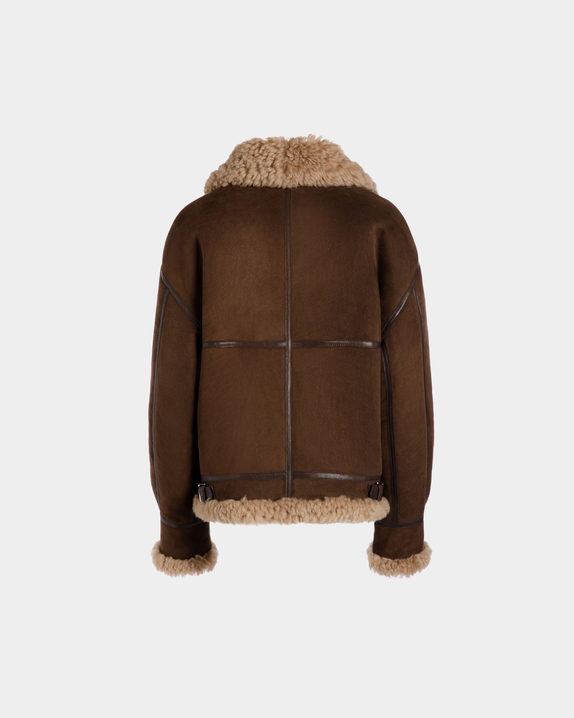 Aviator Jacket In Brown Shearling - Women's - Bally - 03