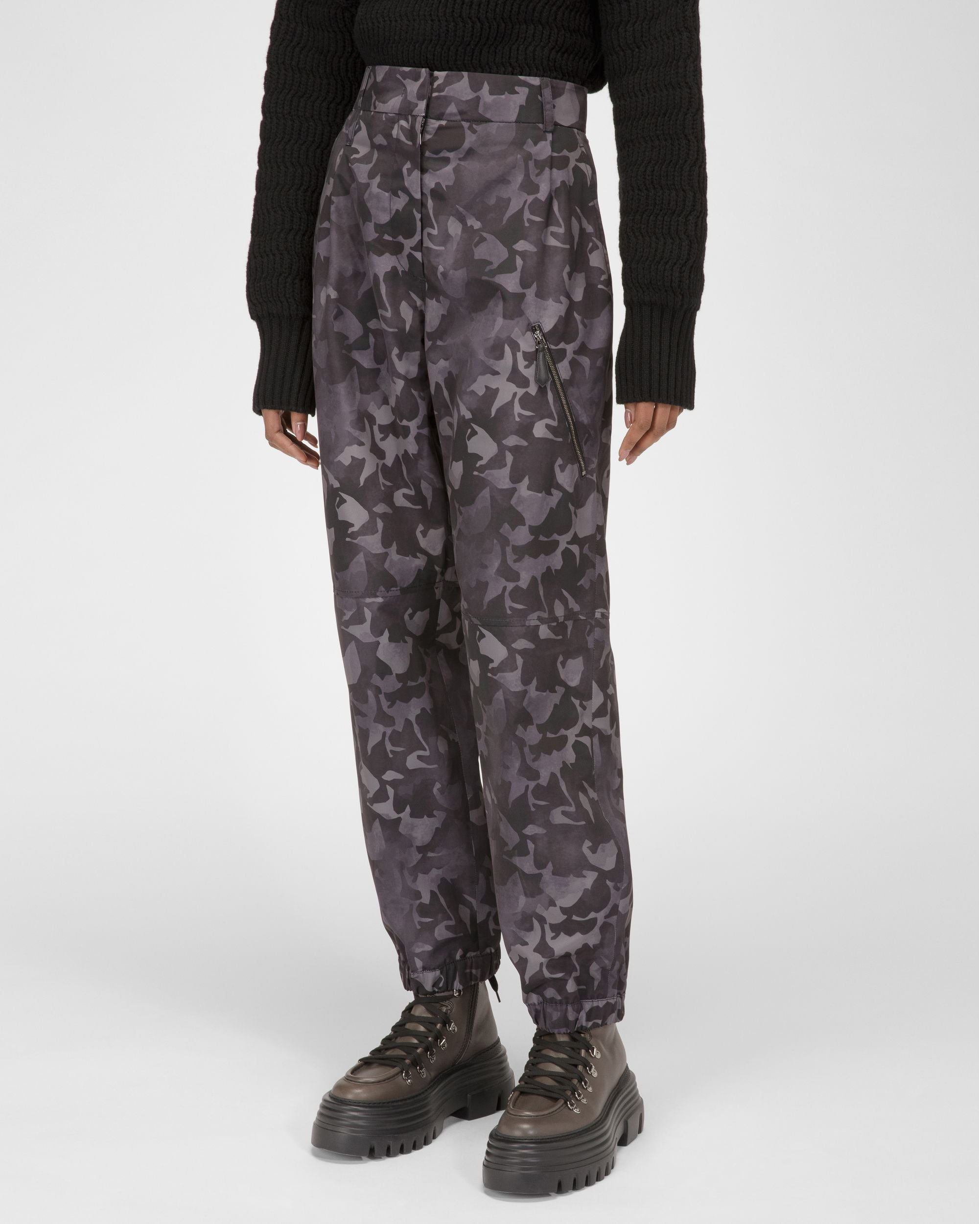 Recycled Nylon Trousers In Black - Women's - Bally - 01