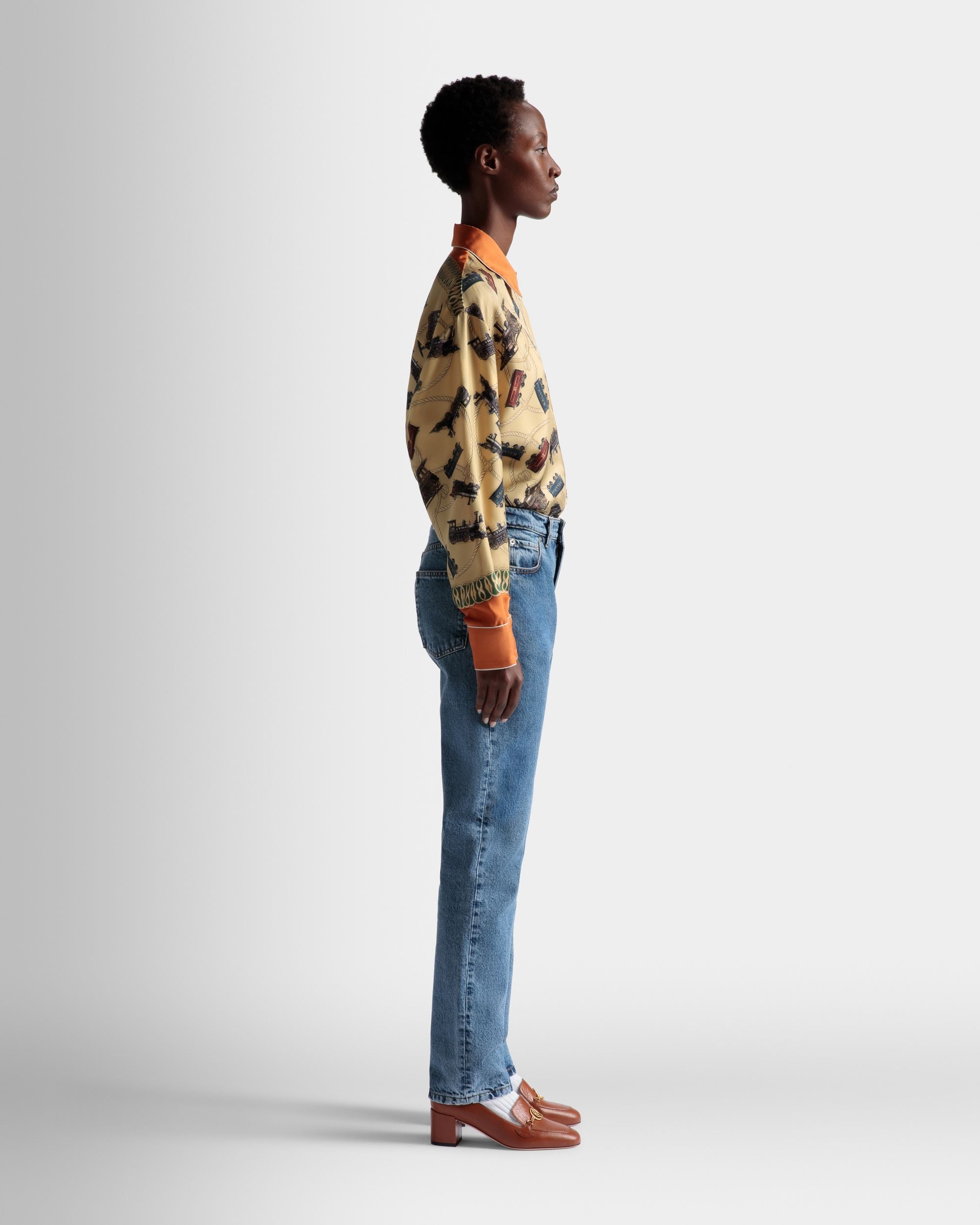 Pants In Light Blue Denim - Women's - Bally - 05