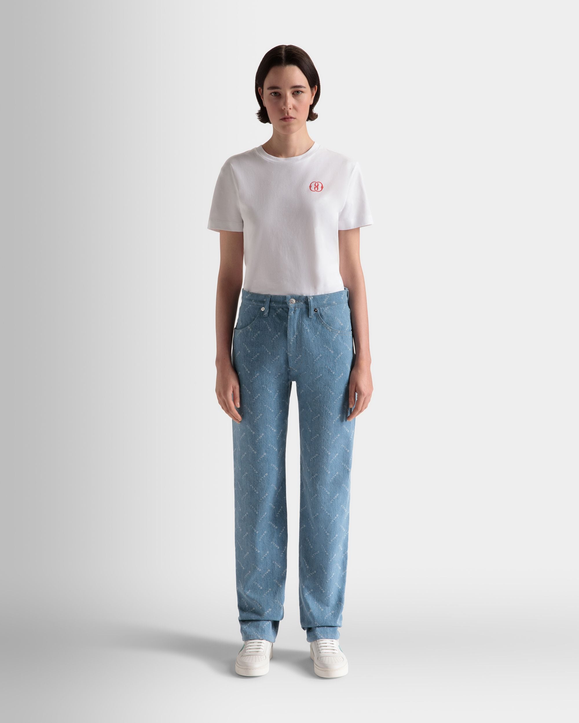 Denim Pants in Light Blue Cotton - Women's - Bally - 02