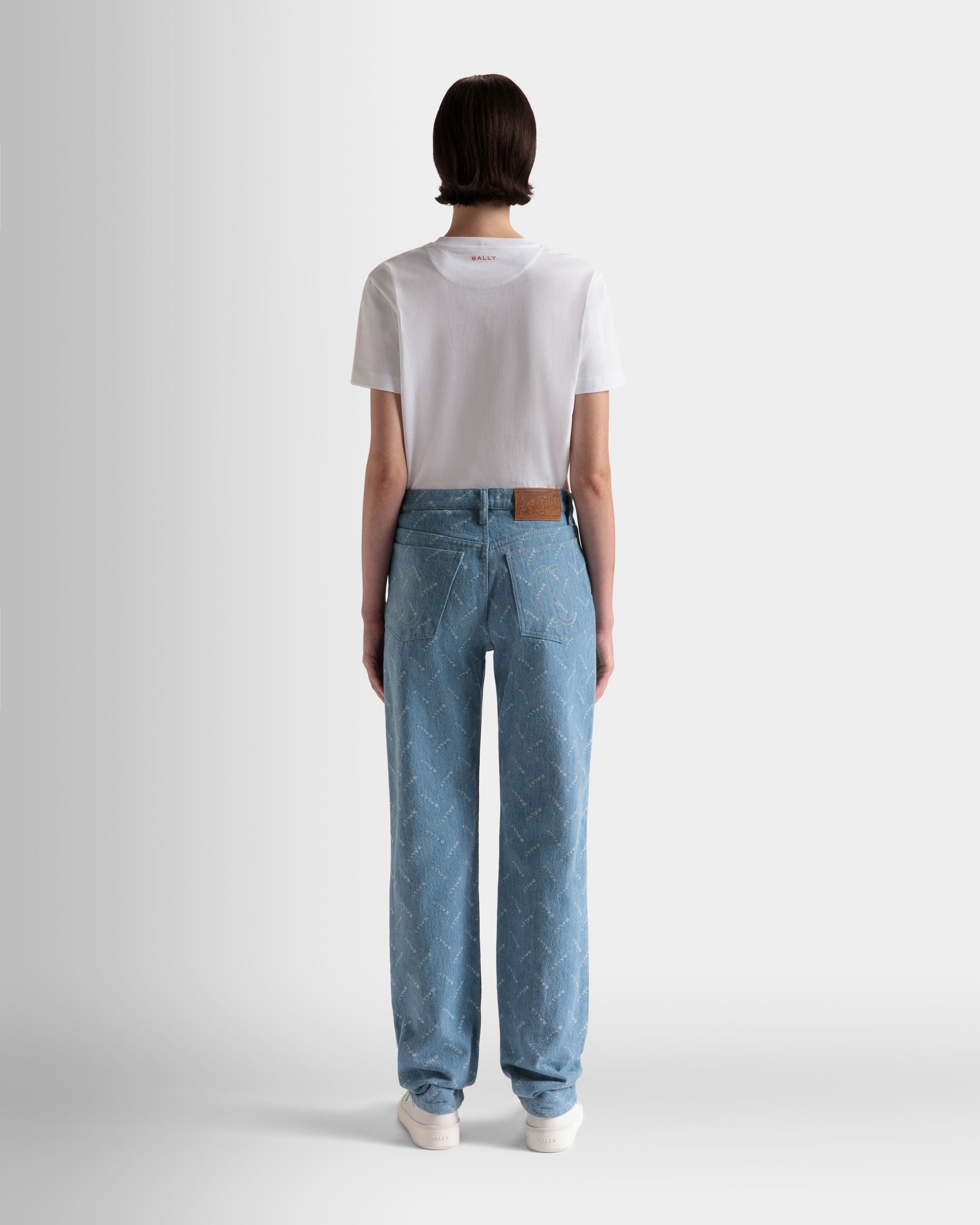 Denim Pants in Light Blue Cotton - Women's - Bally - 06