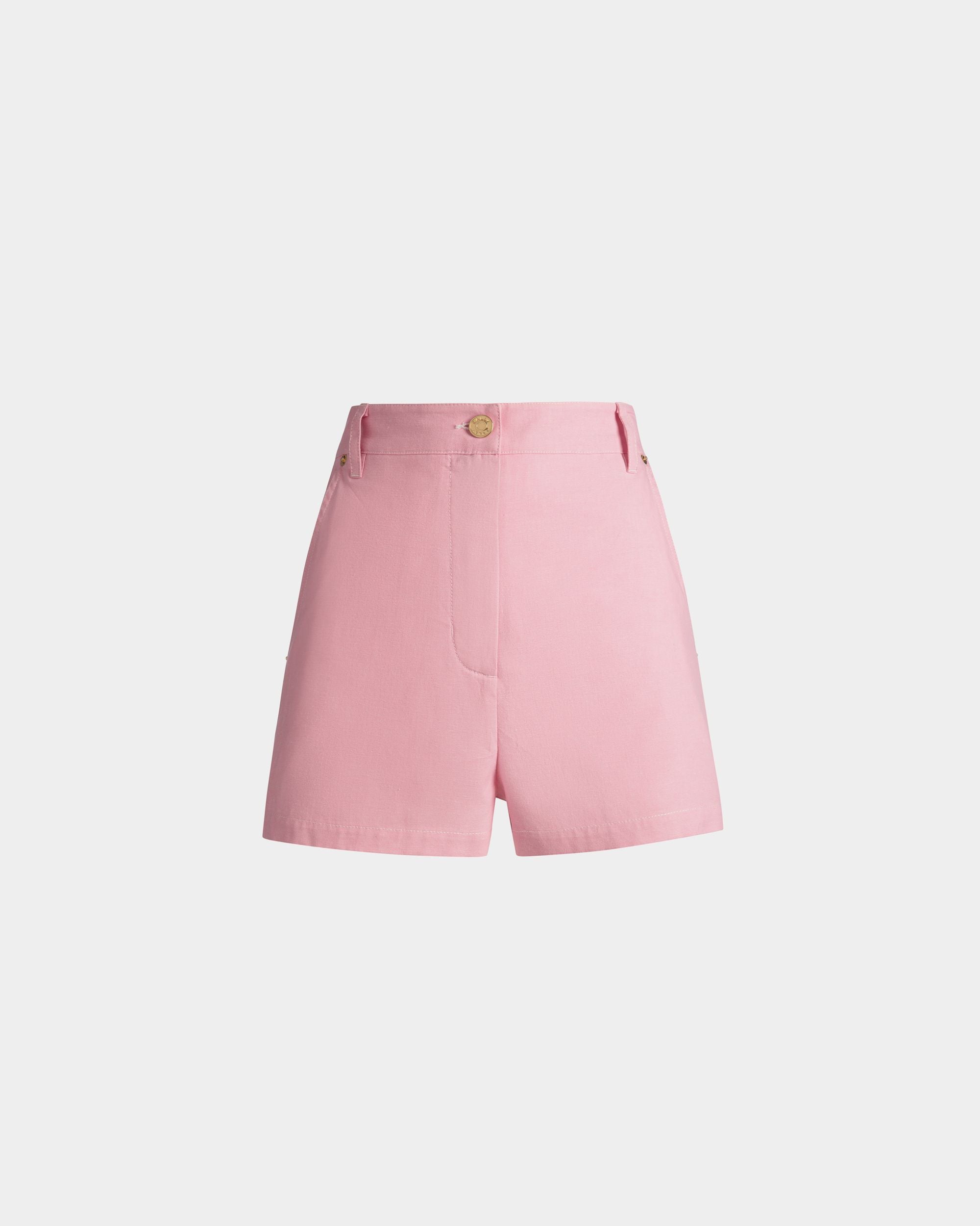 Shorts in Pink Cotton Denim - Women's - Bally - 01