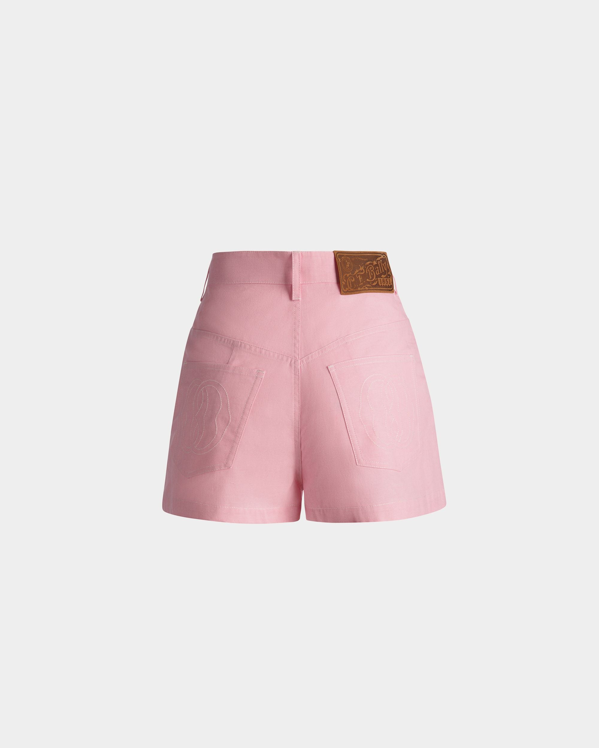 Shorts in Pink Cotton Denim - Women's - Bally - 03