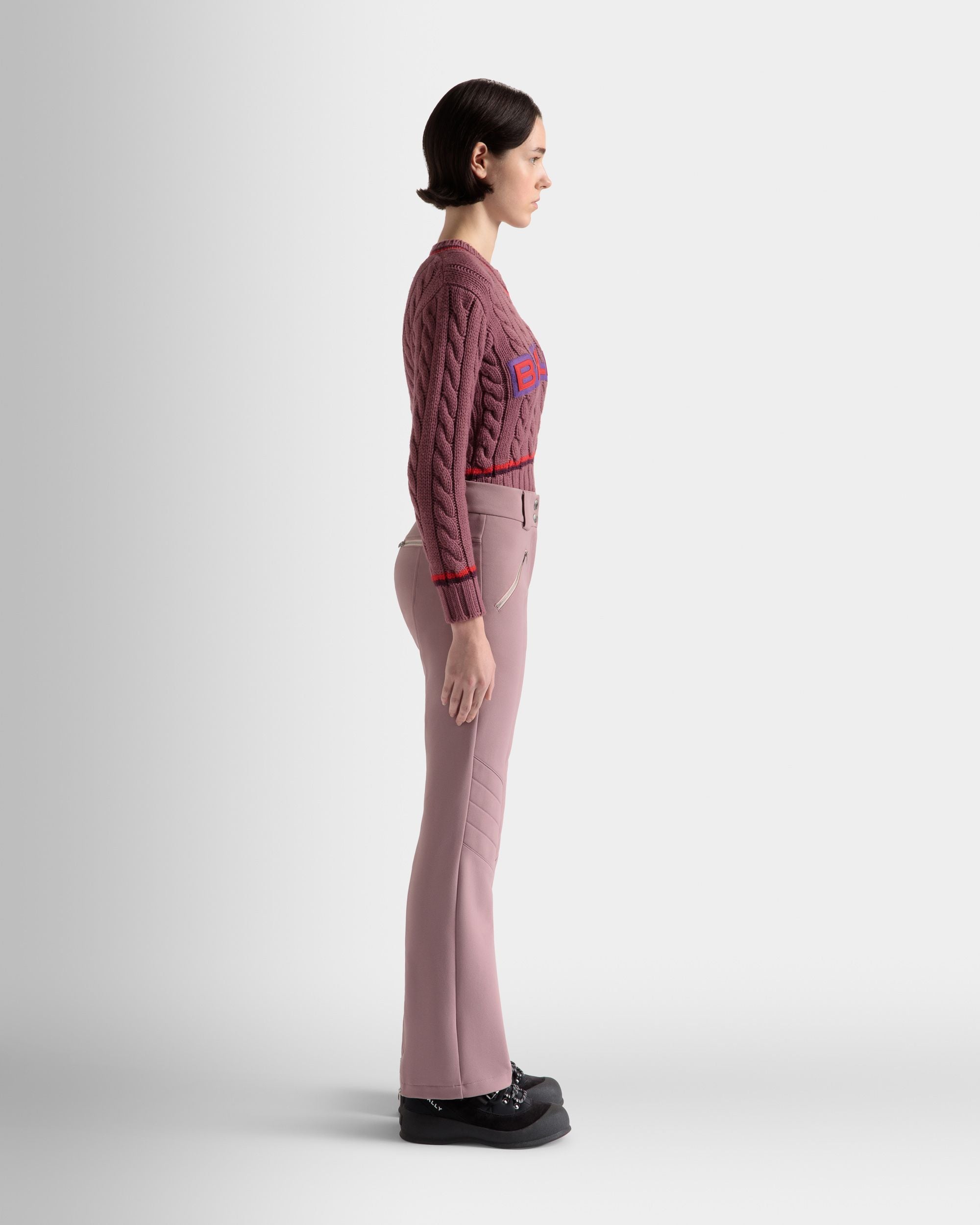 Flared Stretch Pants In Light Pink - Women's - Bally - 05