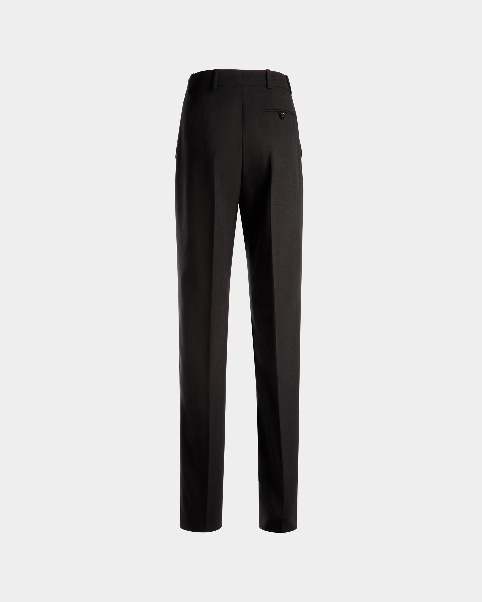 Straight Fit Pants in Black Wool - Women's - Bally - 07