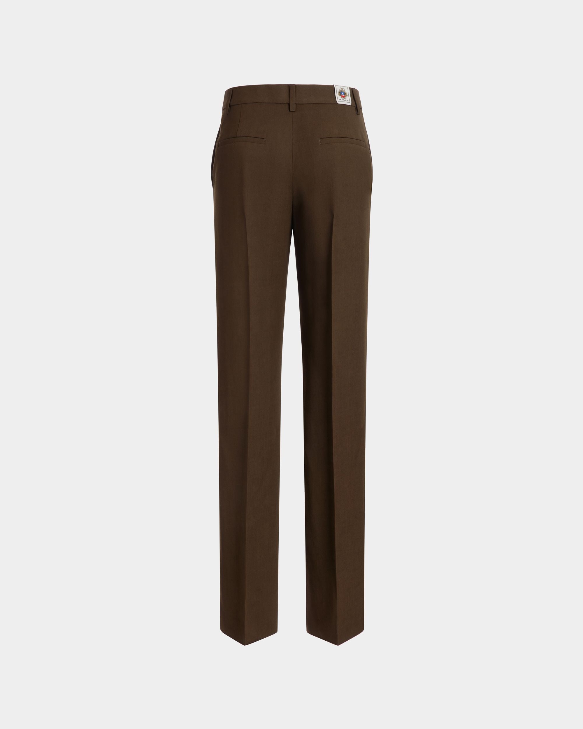 Straight-Leg Pants in Military Green Fluid Gabardine - Women's - Bally - 07