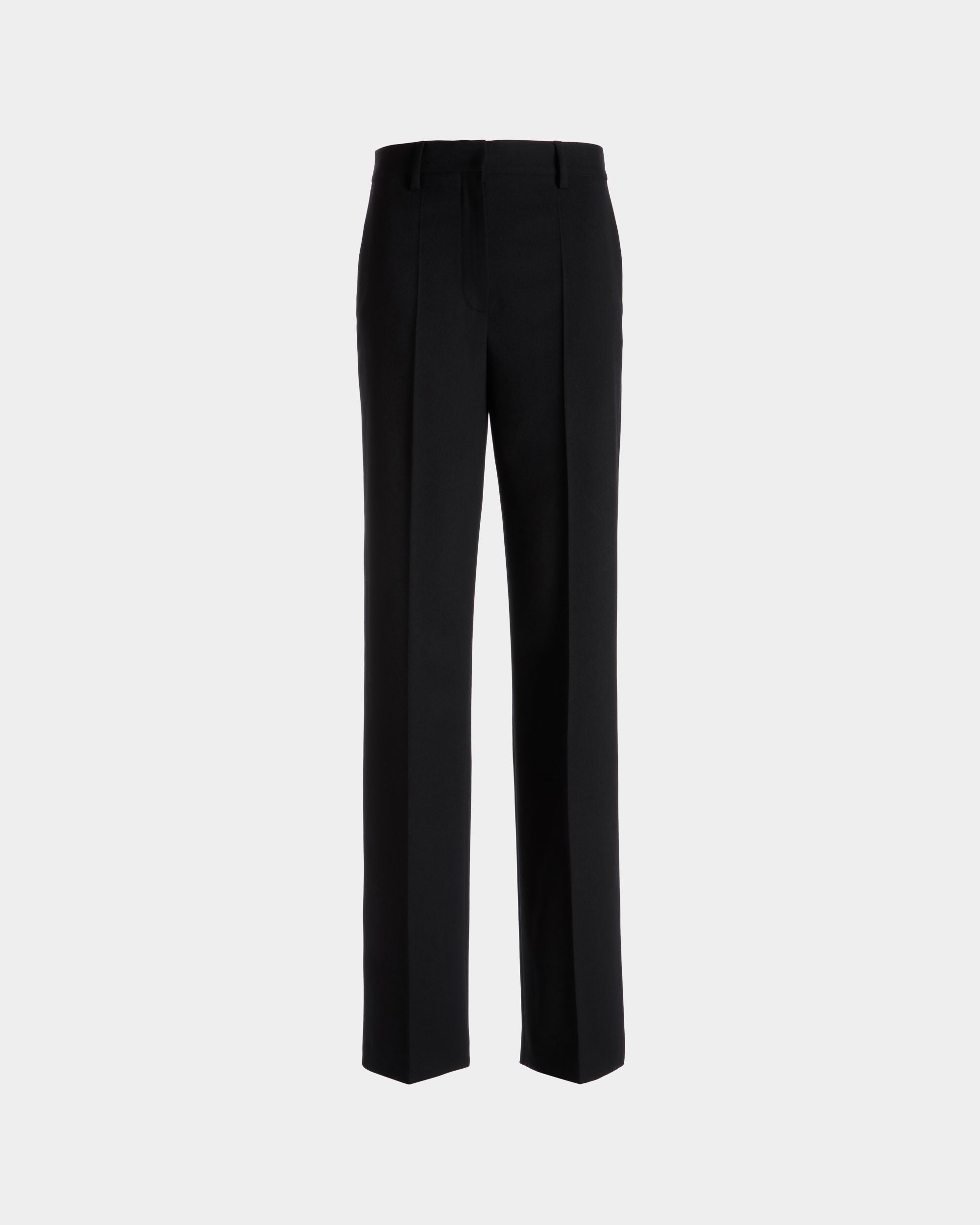 Straight-Leg Pants In Black Wool Blend - Women's - Bally - 01