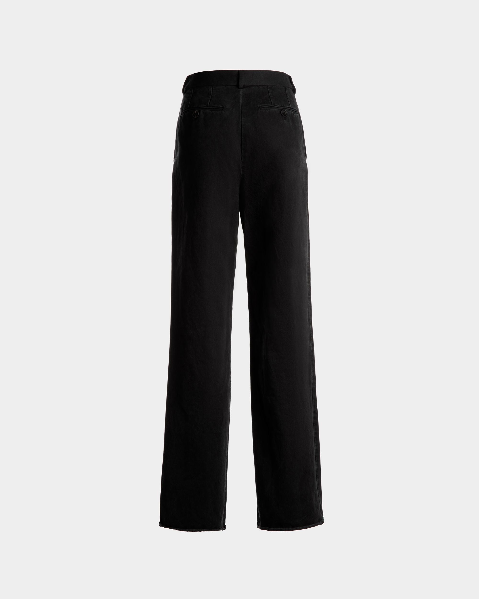 Pleated Pants in Black Washed Cotton - Women's - Bally - 07