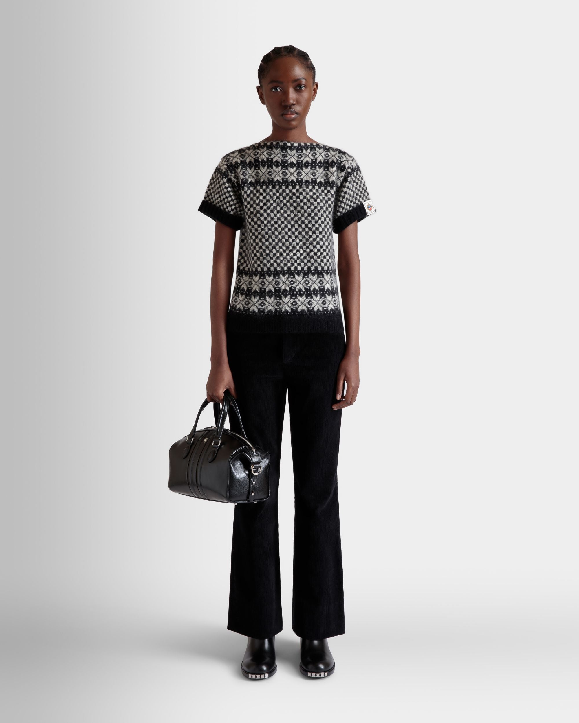Flared Pants In Black Cotton Corduroy - Women's - Bally - 02
