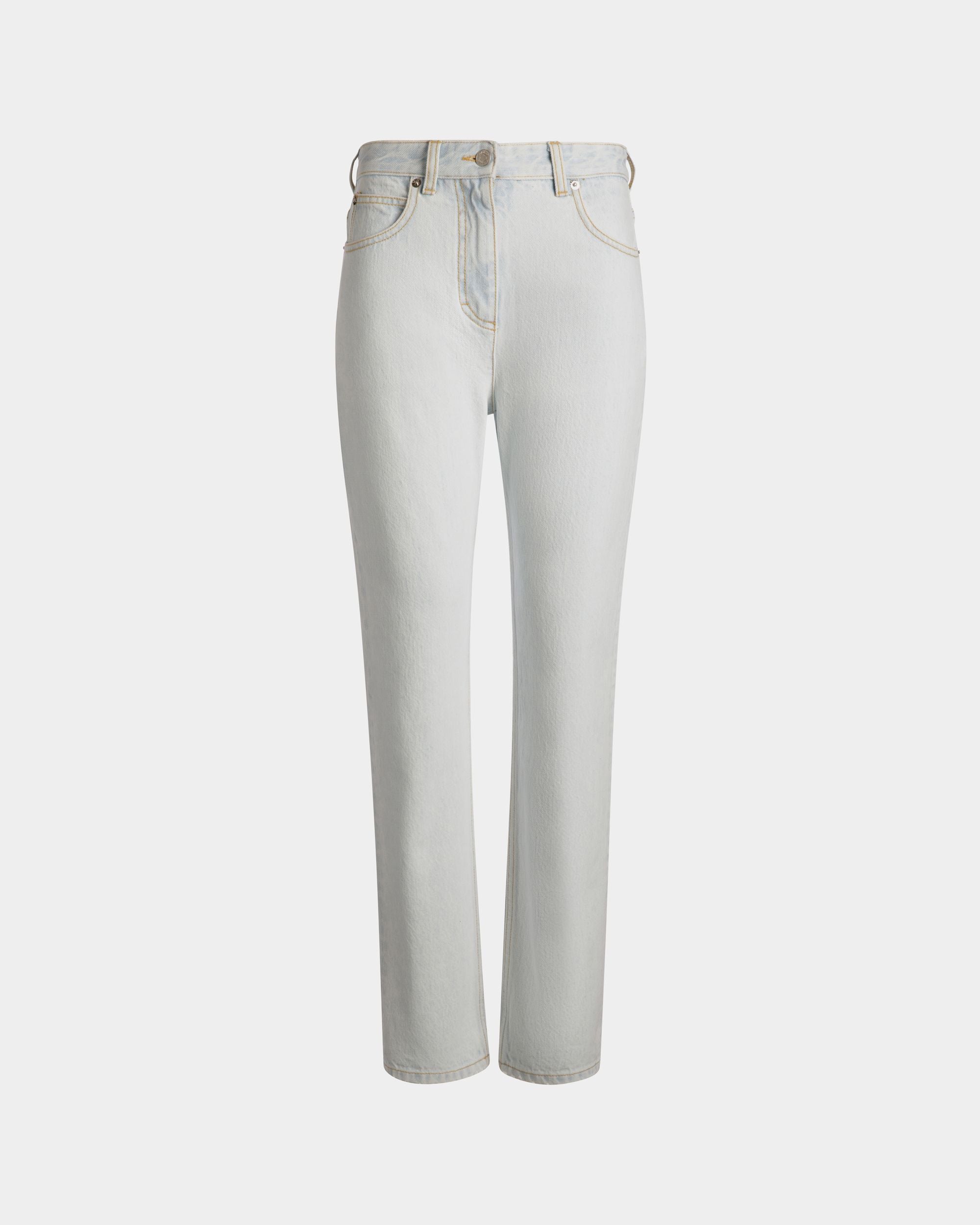 Denim Pants in Light Blue Cotton - Women's - Bally - 01