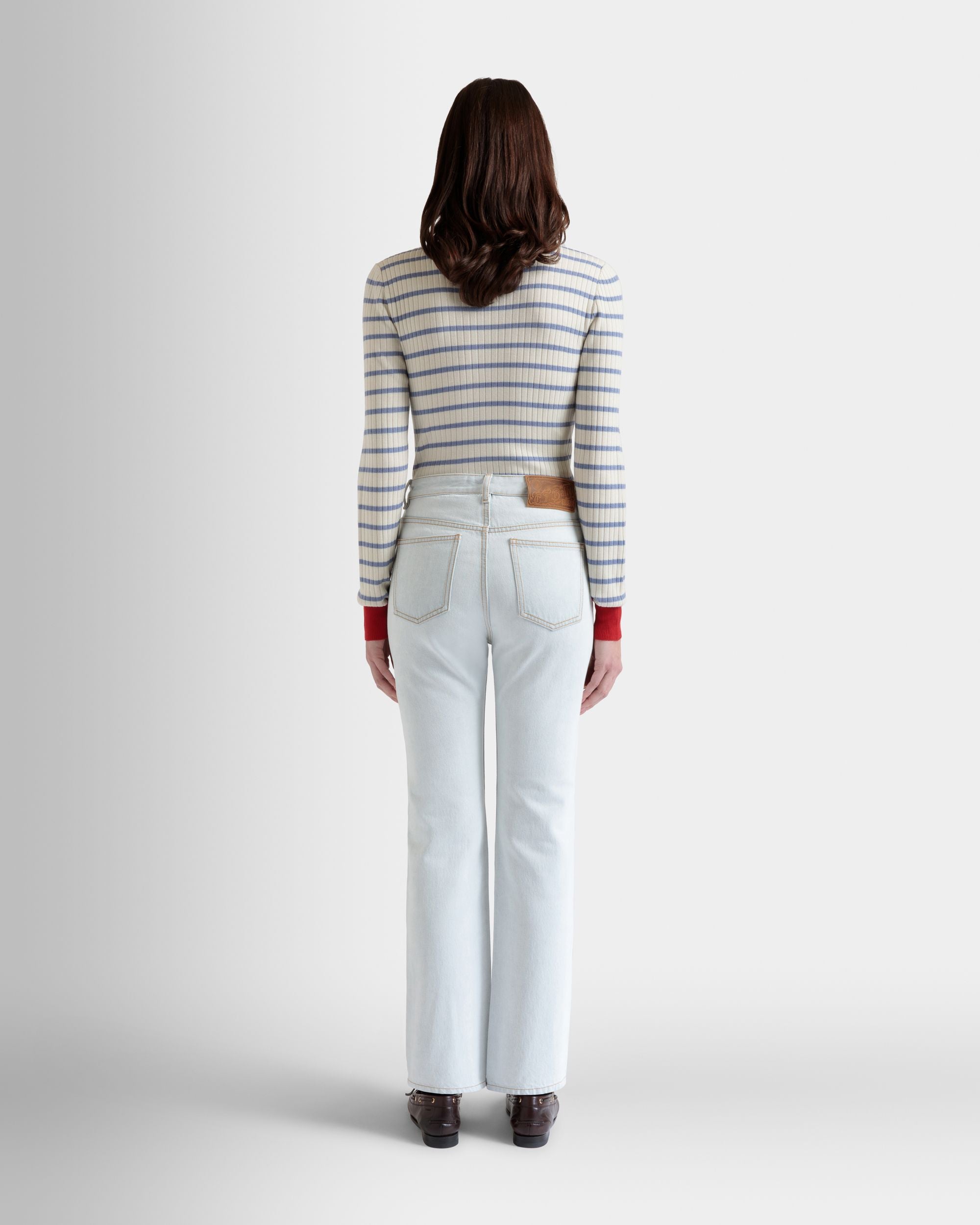 Denim Pants in Light Blue Cotton - Women's - Bally - 06