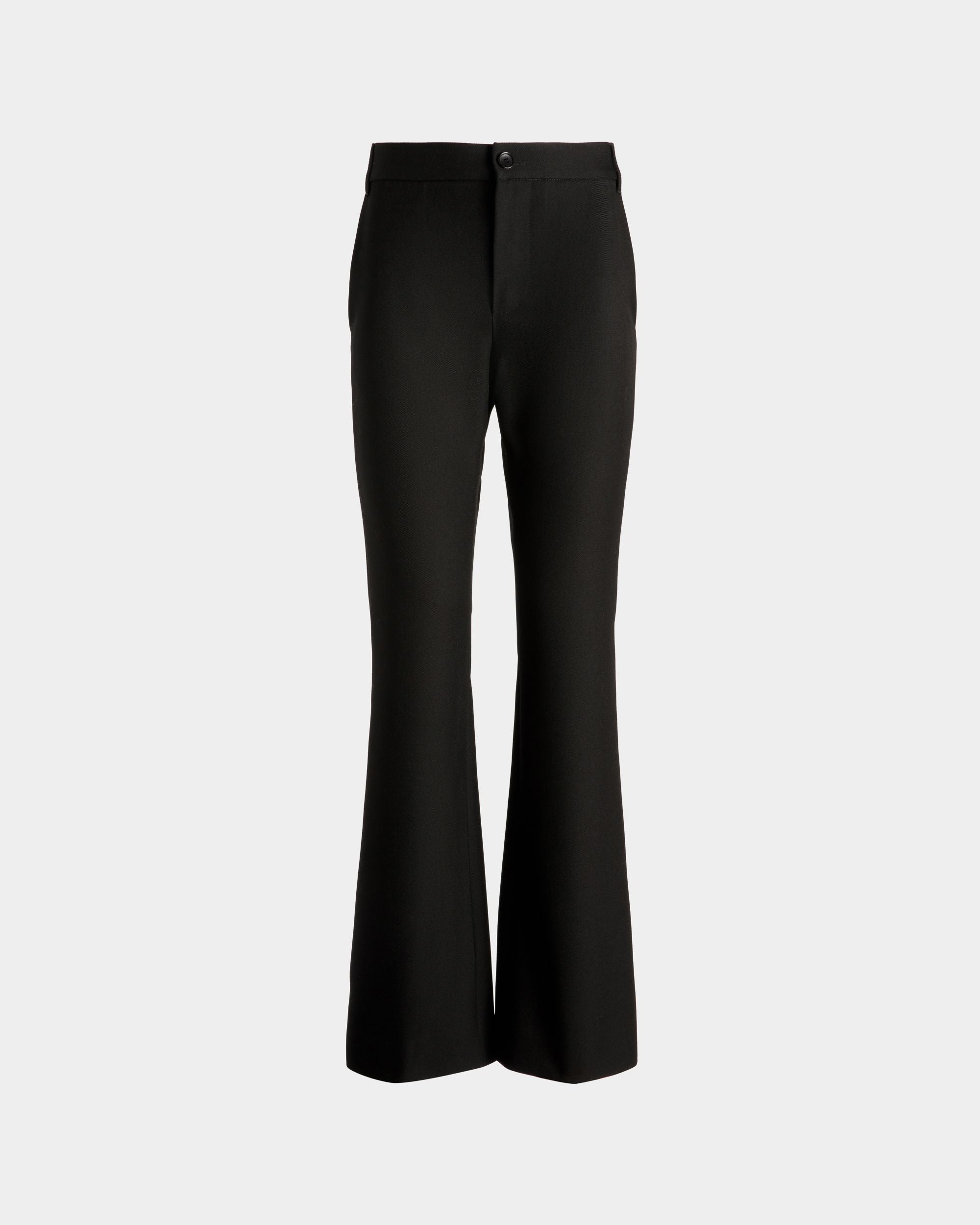 Flared Pants In Black Wool - Women's - Bally - 01