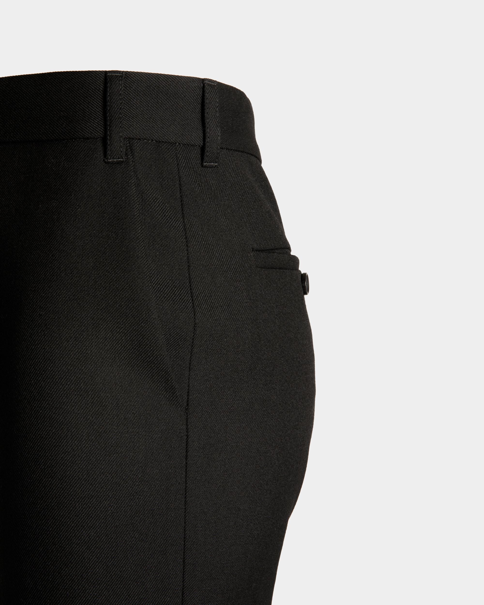 Flared Pants In Black Wool - Women's - Bally - 04