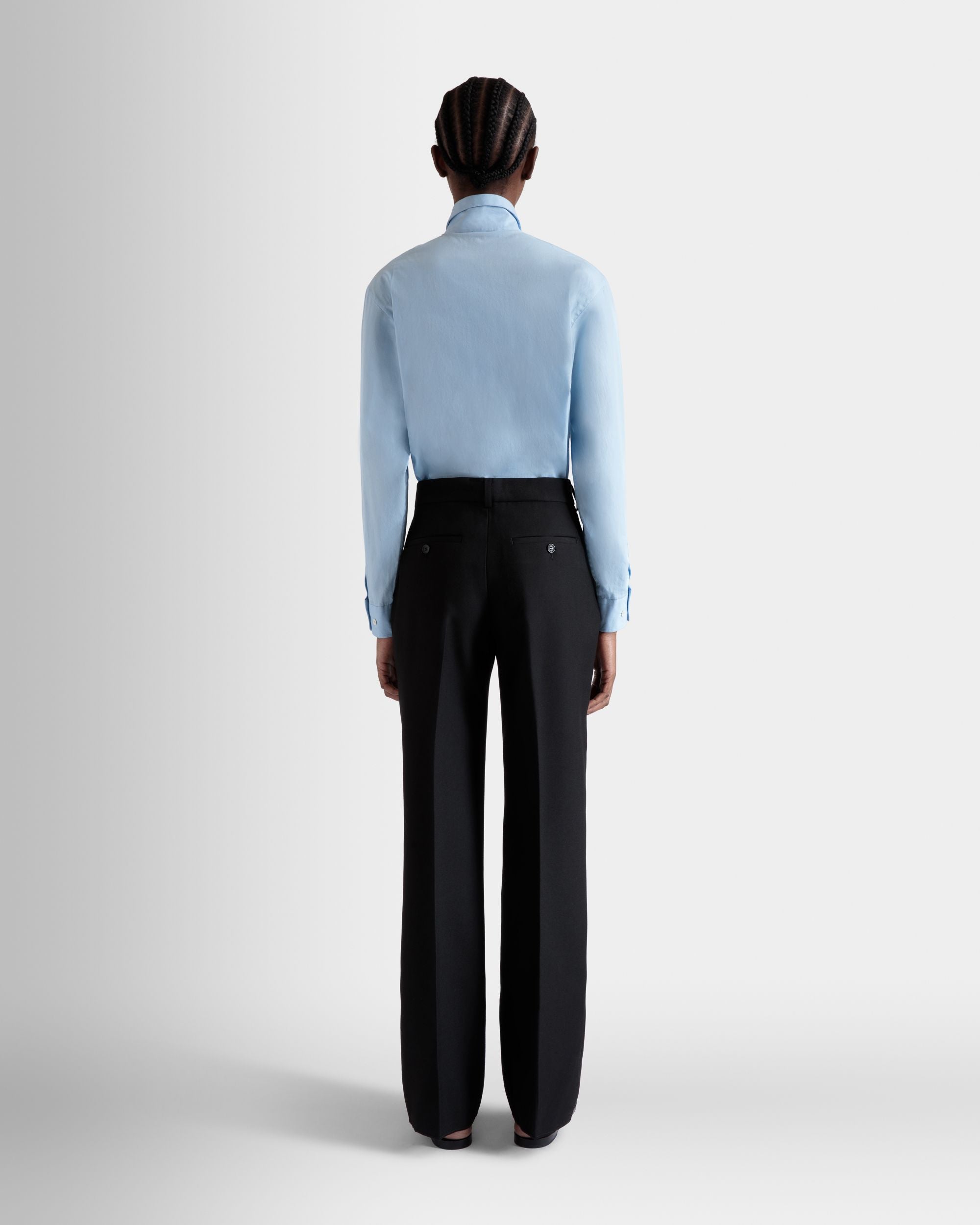 Flared Pants In Black Wool - Women's - Bally - 06
