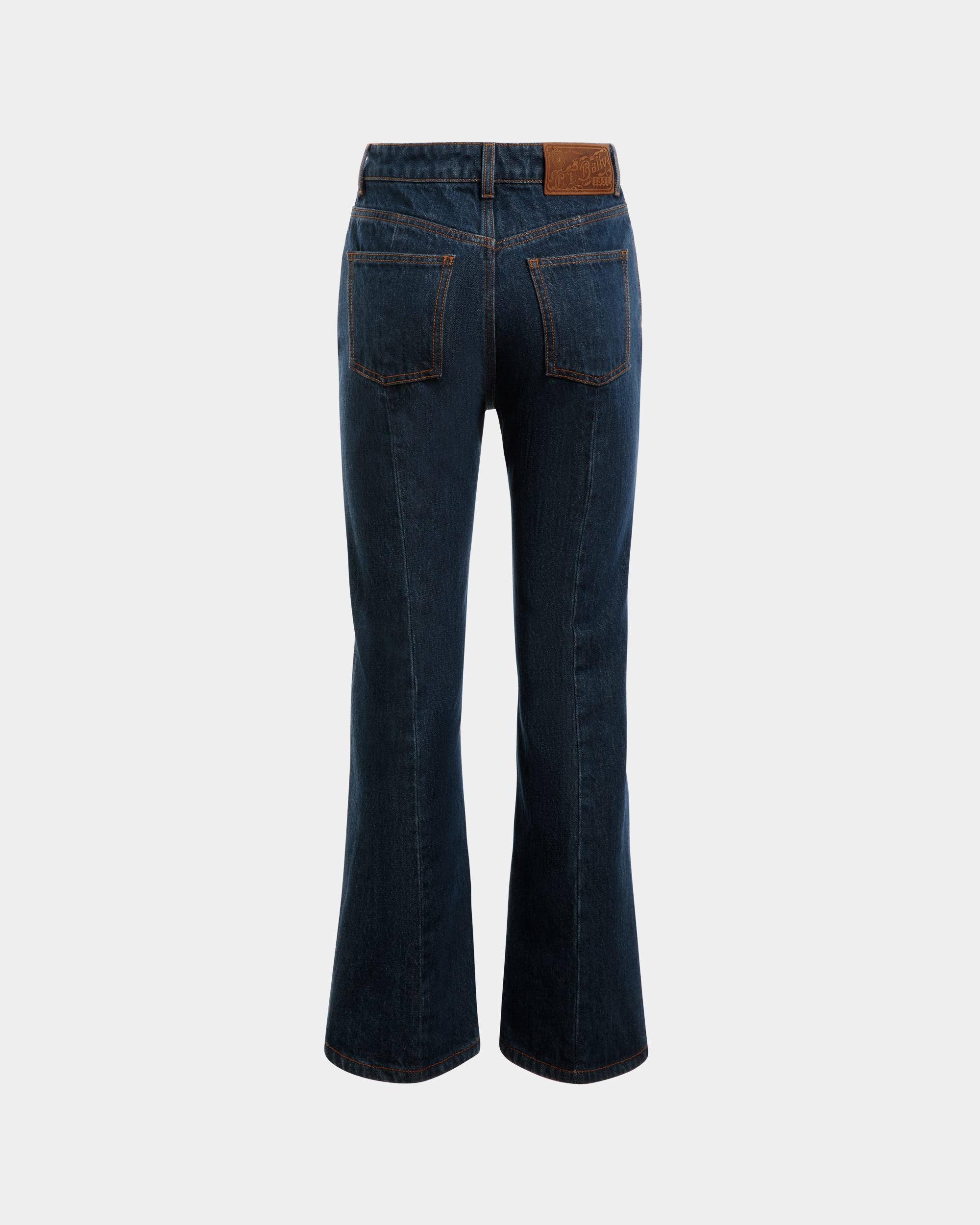 Denim Pants in Navy Blue Cotton - Women's - Bally - 07